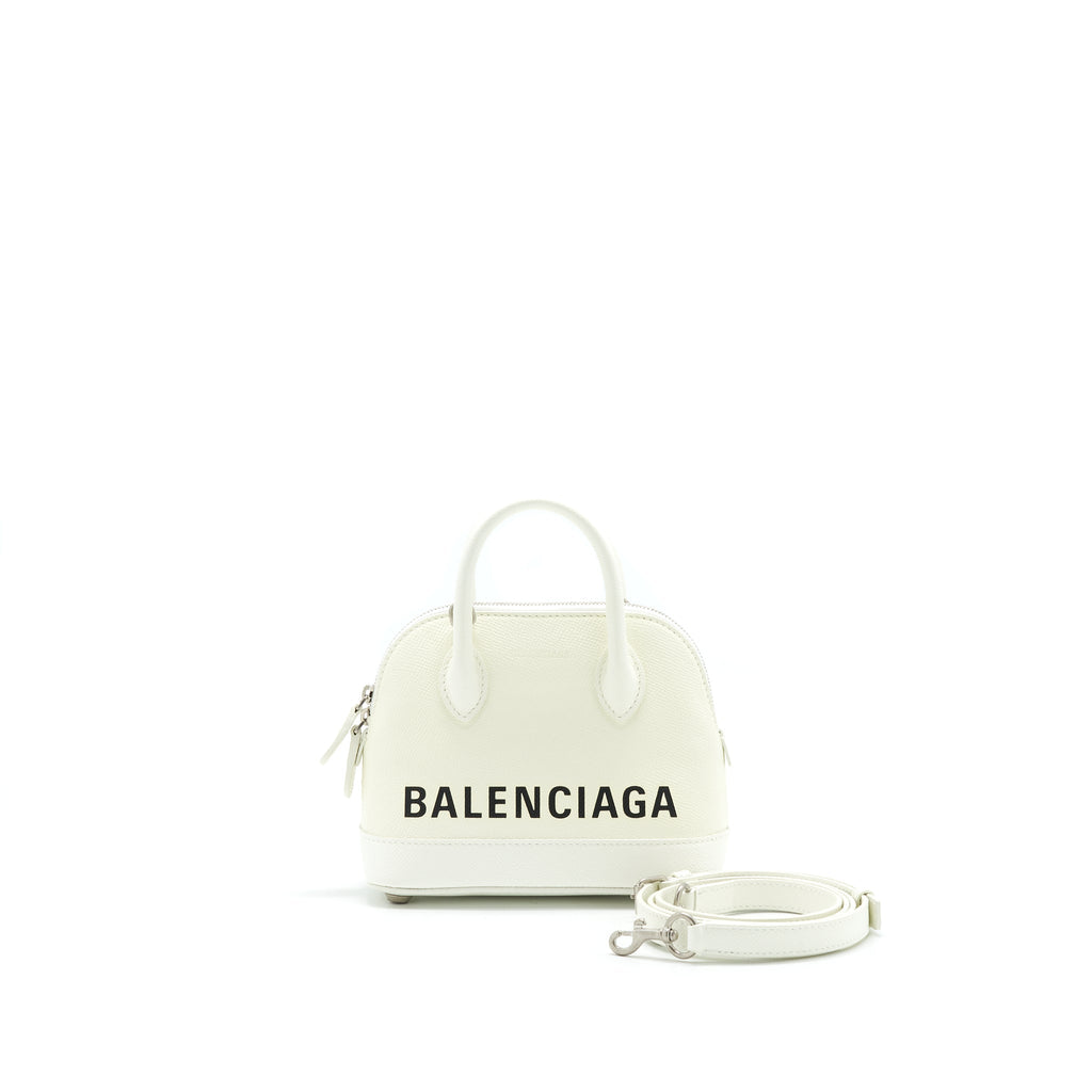 BALENCIAGA VILLE TOP HANDLE TOP HANDLE TOTE XXS WHITE