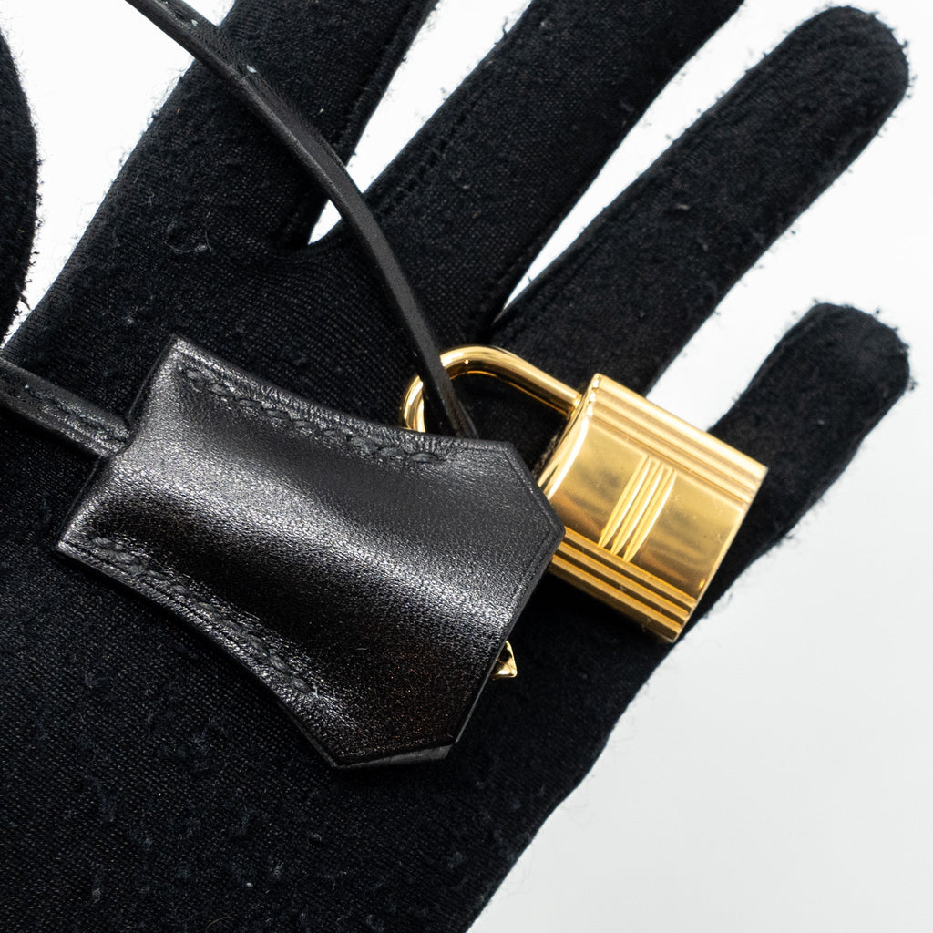HERMES KELLY 28 BOX CALFSKIN BLACK GHW
