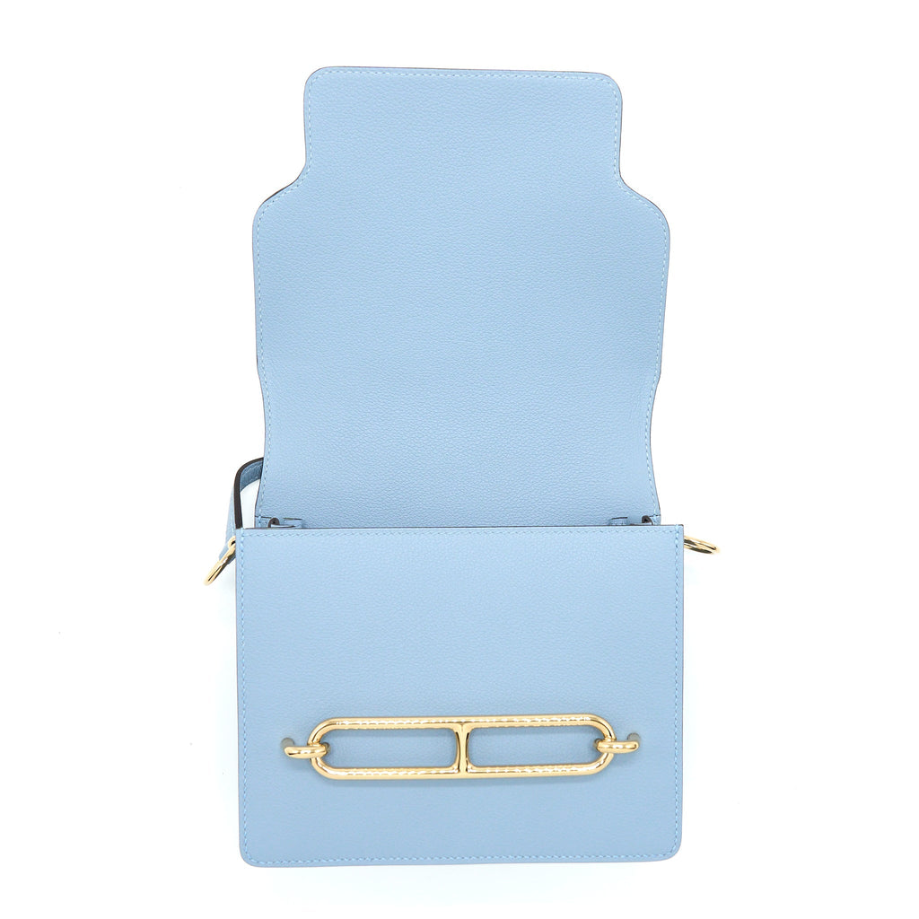 HERMES MINI ROULIS EVERCOLOR BLEU LIN GHW
