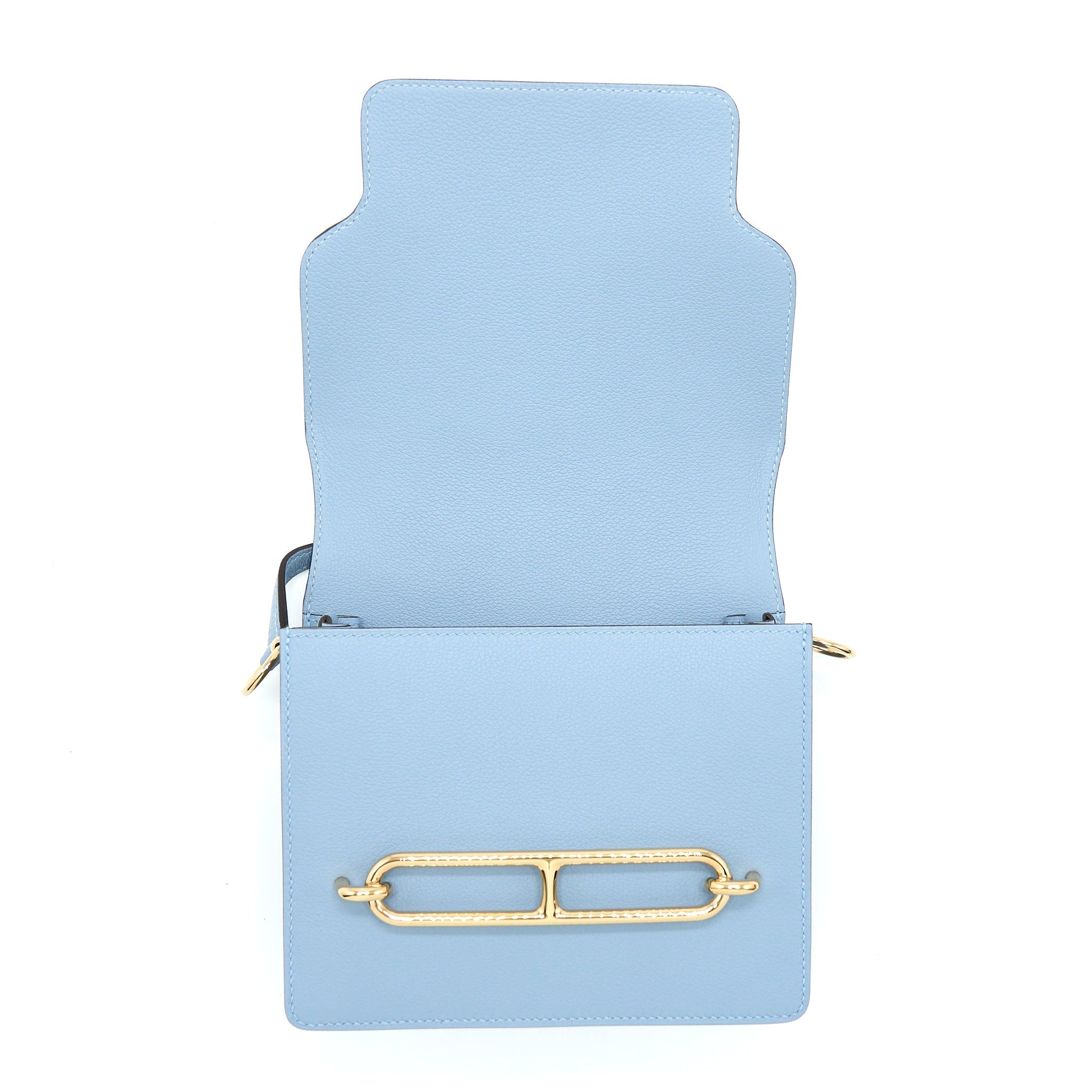 HERMES MINI ROULIS EVERCOLOR BLEU LIN GHW