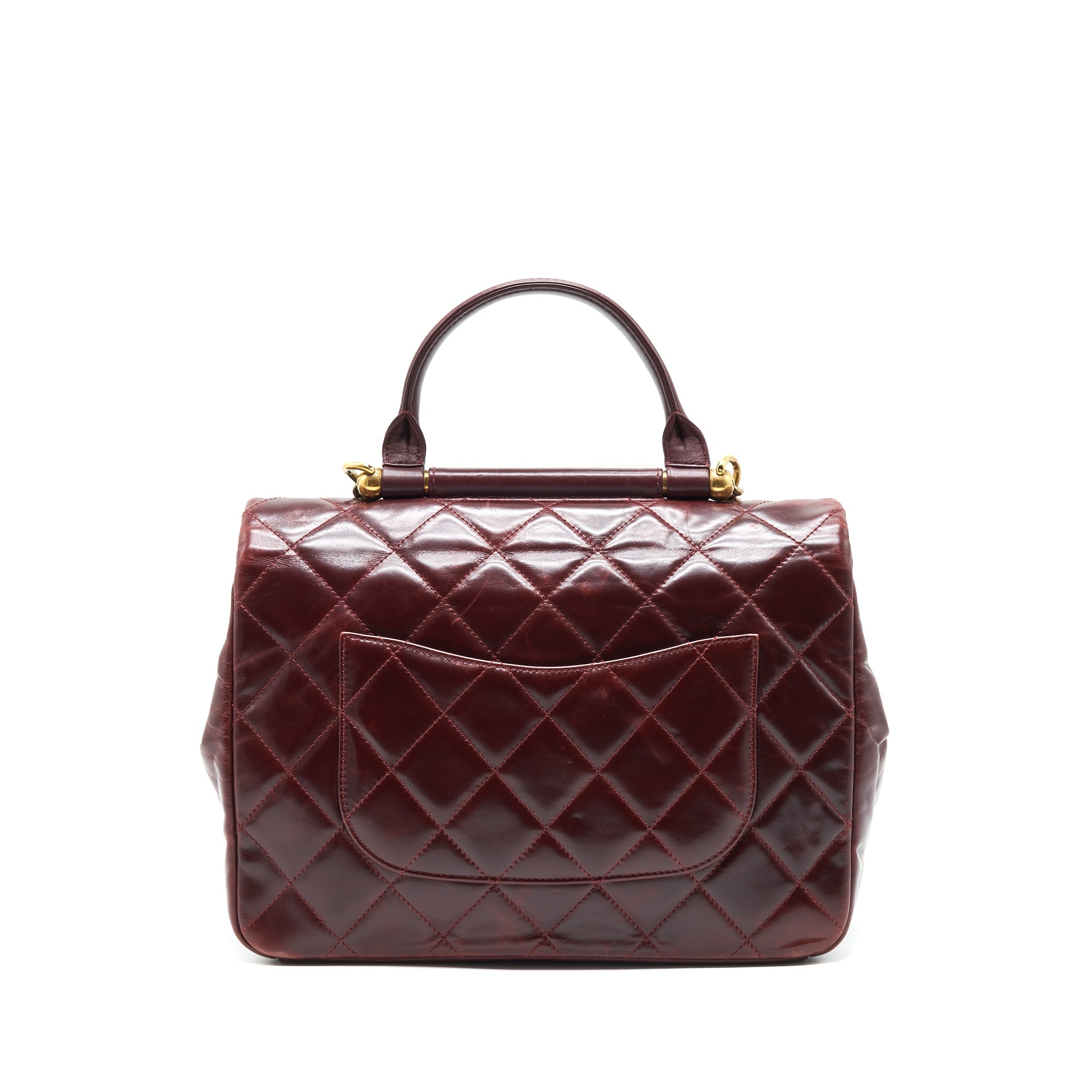 CHANEL QUILTED SHOULDER FLAP BAG LAMBSKIN RED GHW