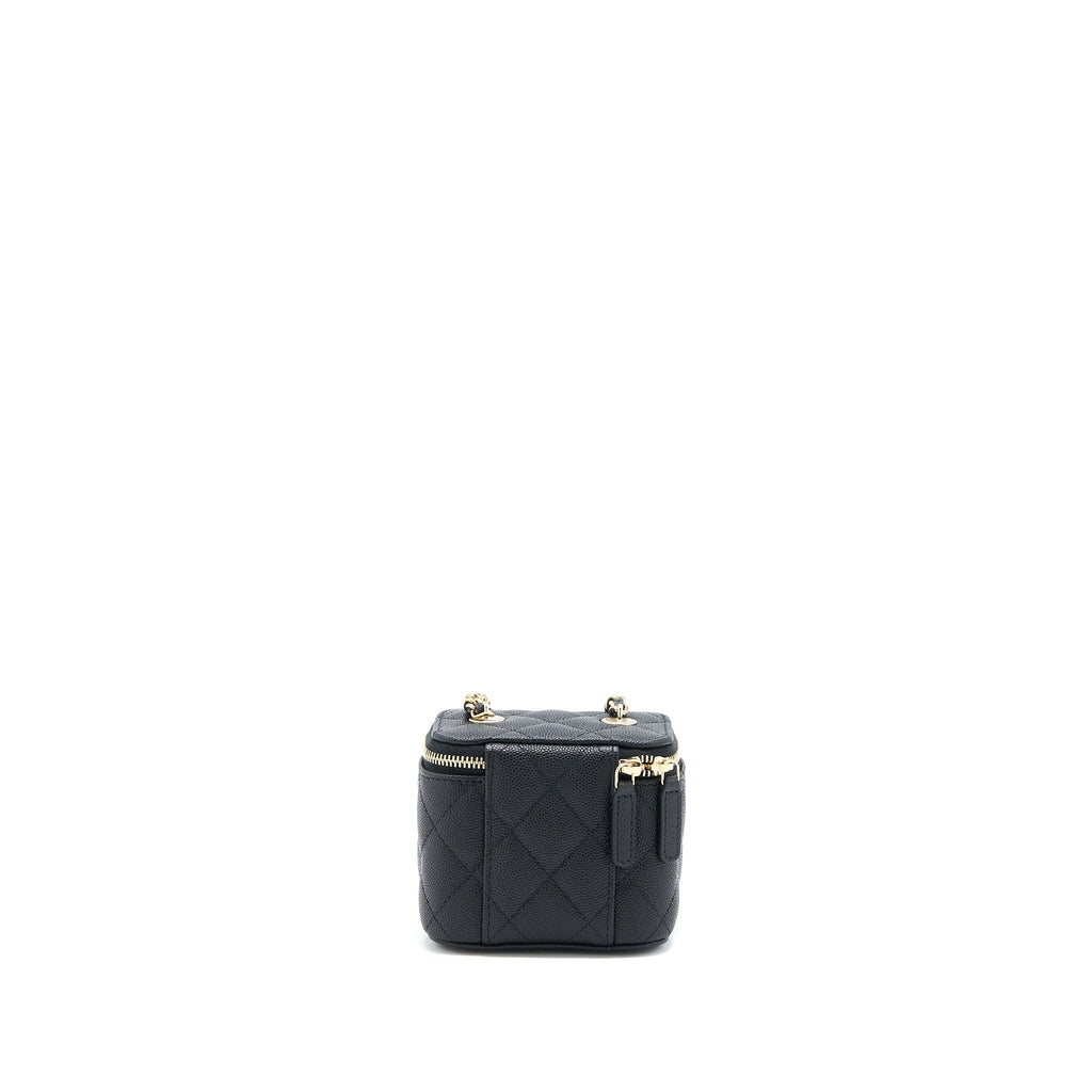 CHANEL 23C MINI VANITY WITH CHAIN CAVIAR BLACK LGHW