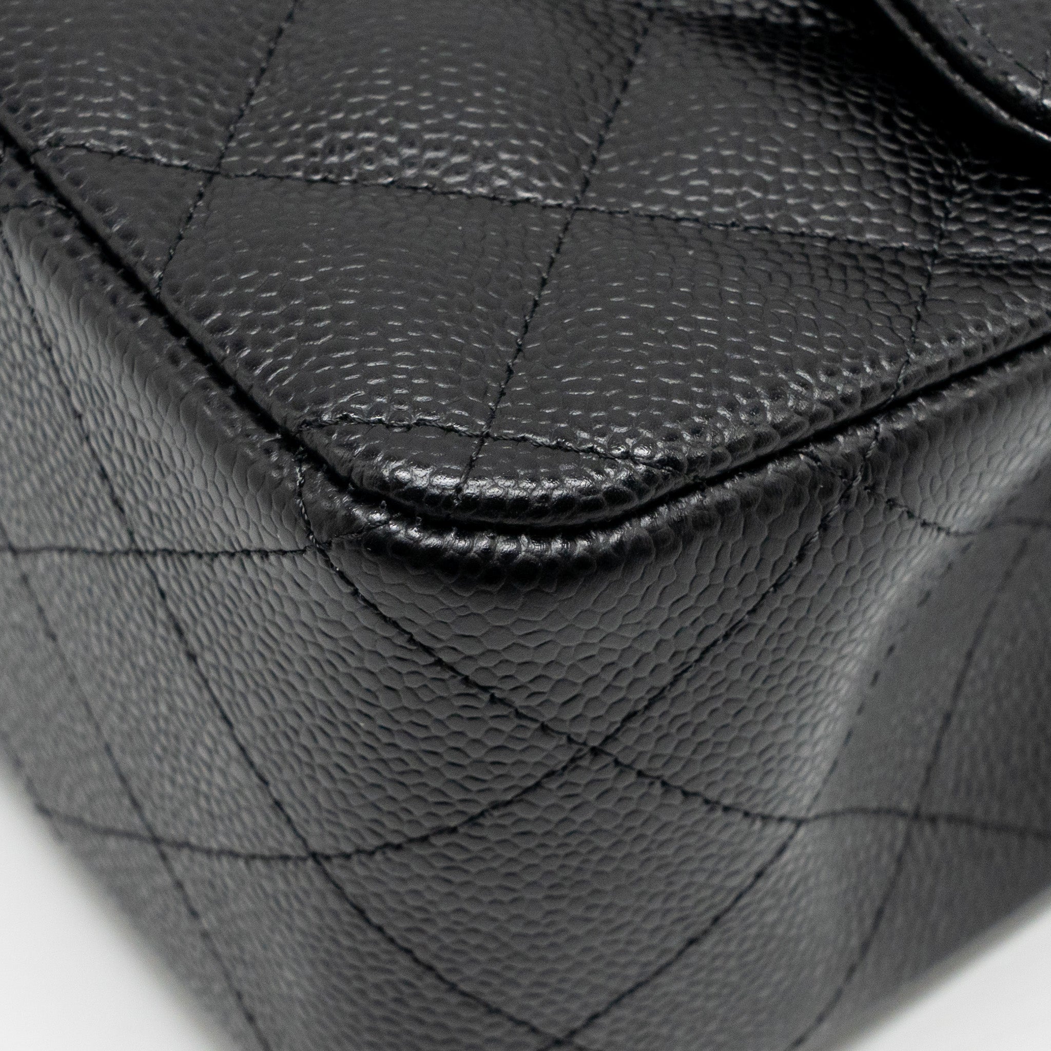 CHANEL JUMBO CLASSIC DOUBLE FLAP BAG CAVIAR BLACK GHW
