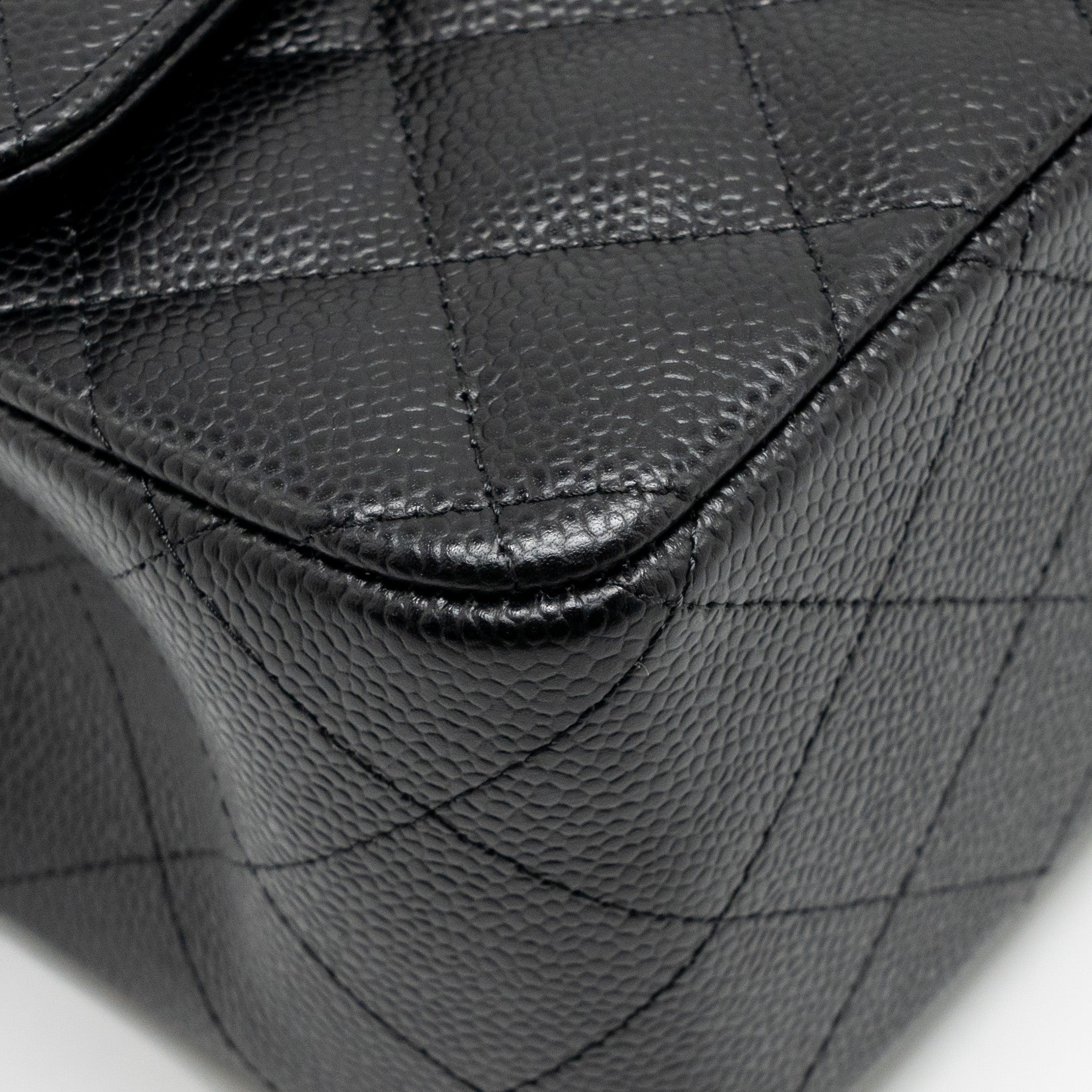 CHANEL JUMBO CLASSIC DOUBLE FLAP BAG CAVIAR BLACK GHW