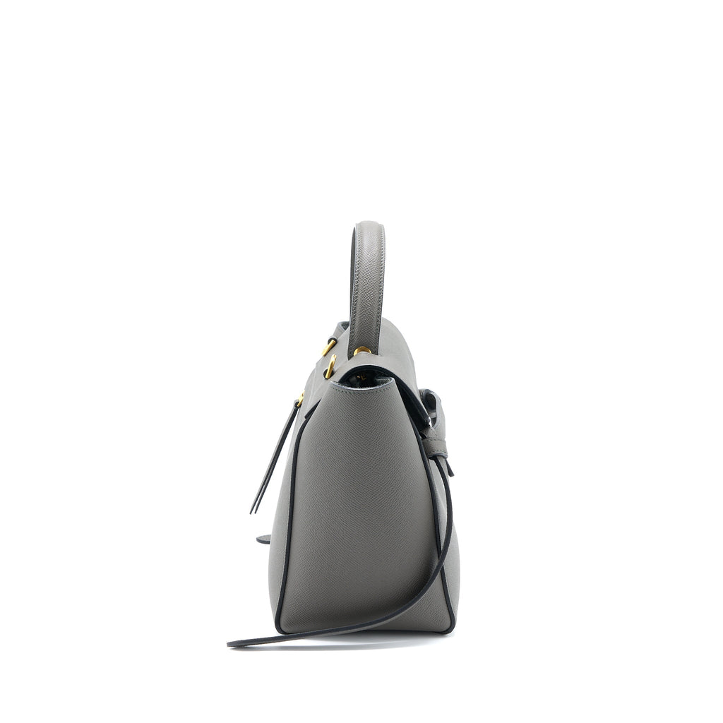 CELINE MICRO BELT BAG GRAINED CALFSKIN GREY GHW
