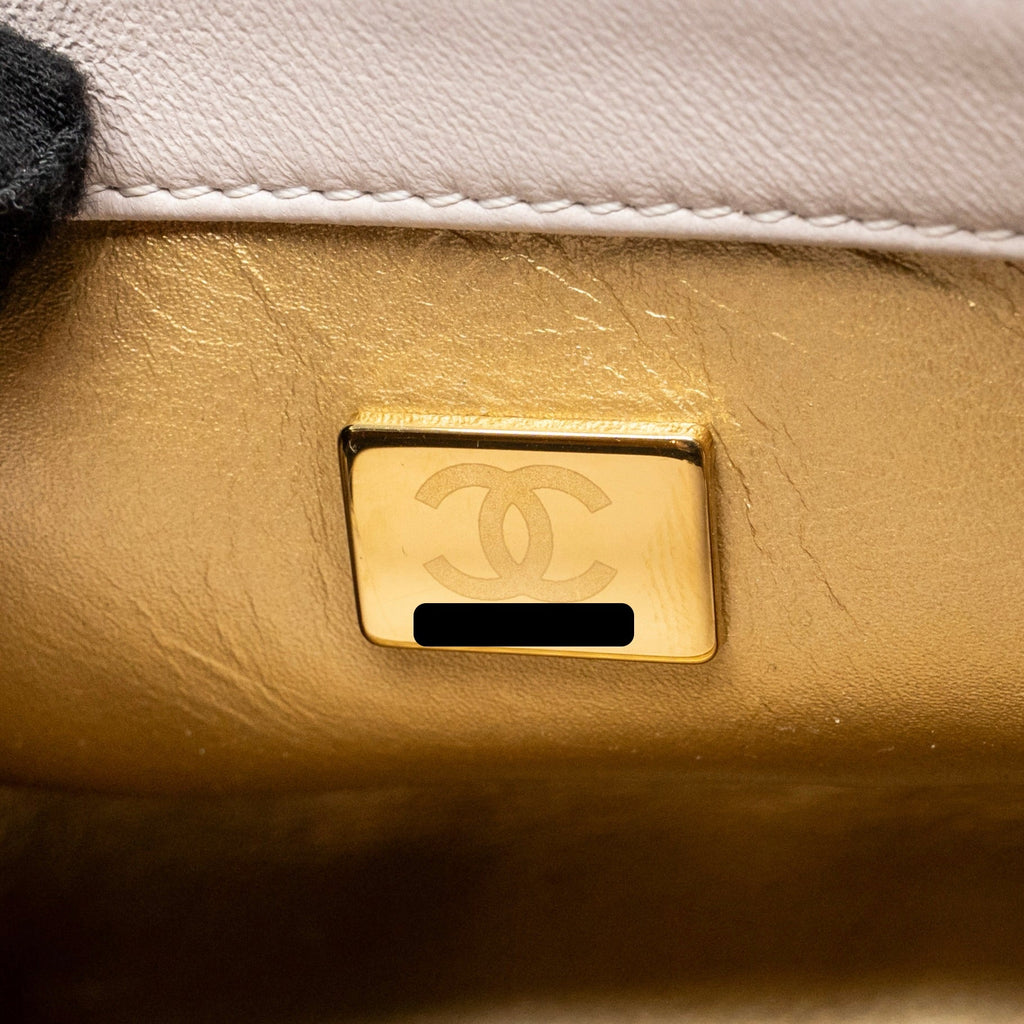 CHANEL PEARL CRUSH MINI SQUARE FLAP BAG LAMBSKIN LIGHT PURPLE GHW (MICROCHIP)