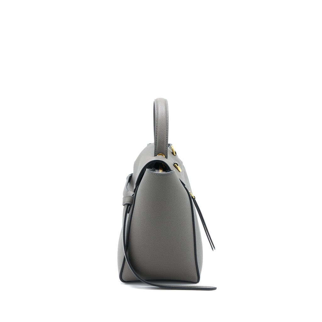CELINE MICRO BELT BAG GRAINED CALFSKIN GREY GHW