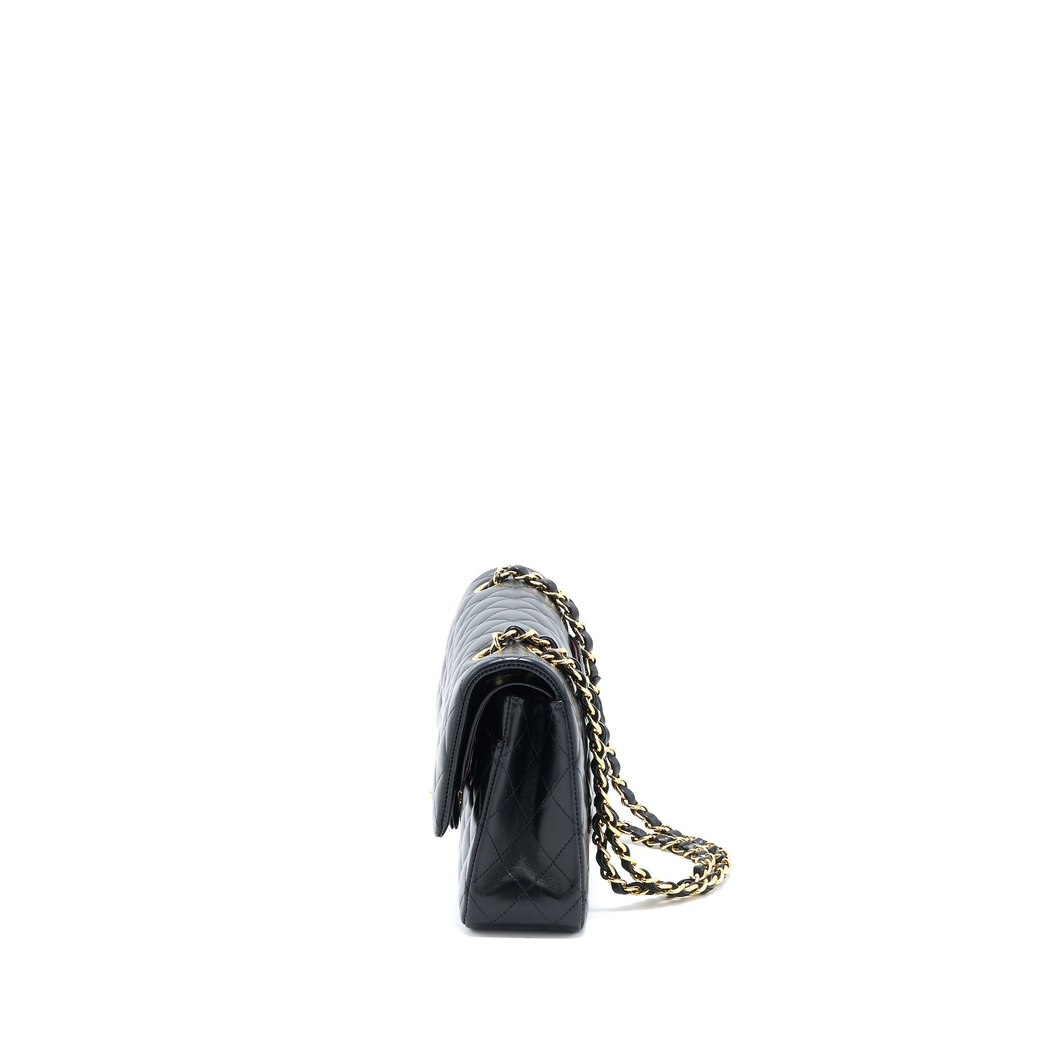 CHANEL MEDIUM CLASSIC DOUBLE FLAP BAG LAMBSKIN BLACK GHW