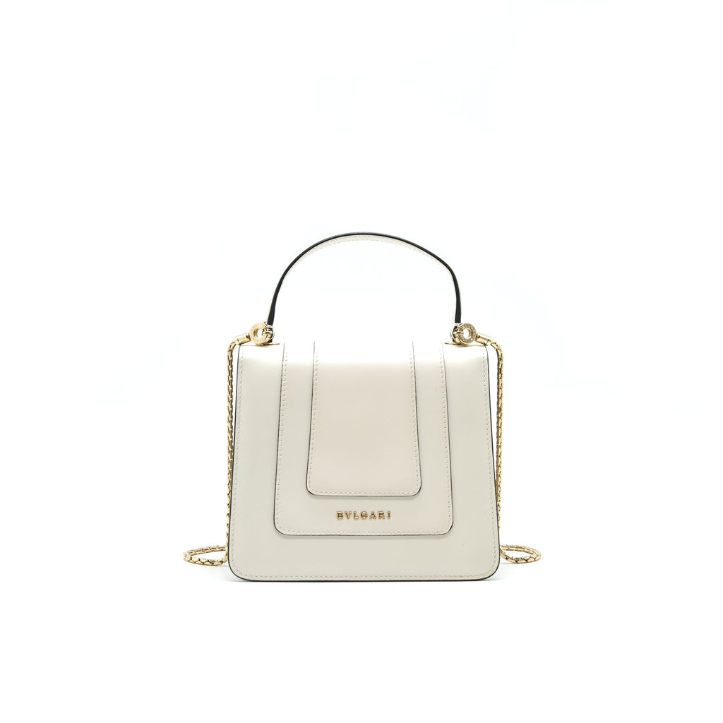 BVLGARI SERPENTI FOREVER CROSSBODY BAG WITH HANDLE WHITE