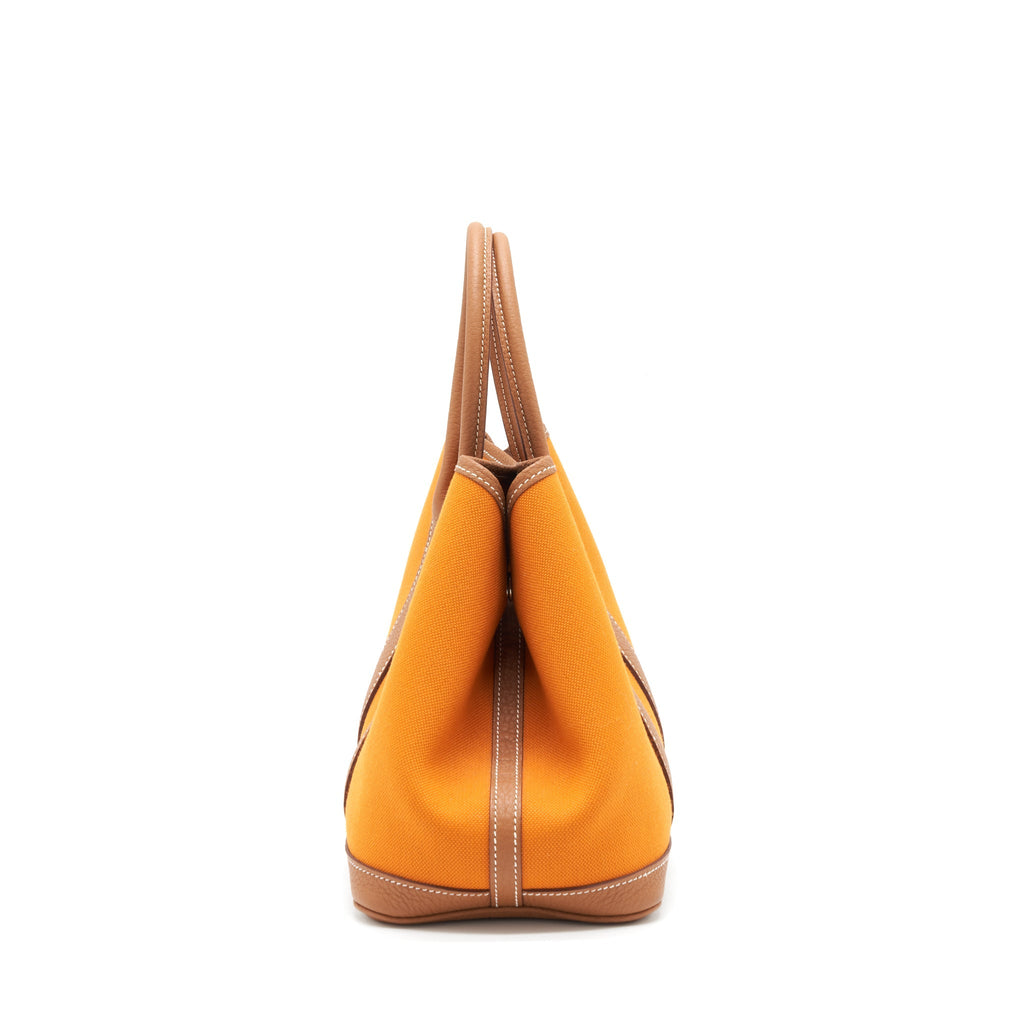 HERMES GARDEN PARTY CANVAS 30 ABRICOT / GOLD SHW