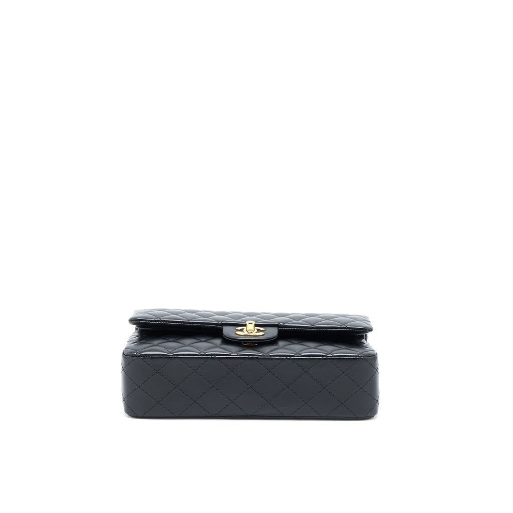 CHANEL MEDIUM CLASSIC DOUBLE FLAP BAG LAMBSKIN BLACK GHW