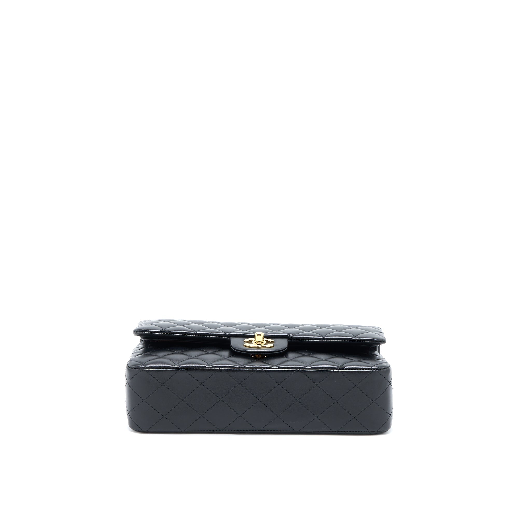 CHANEL MEDIUM CLASSIC DOUBLE FLAP BAG LAMBSKIN BLACK GHW