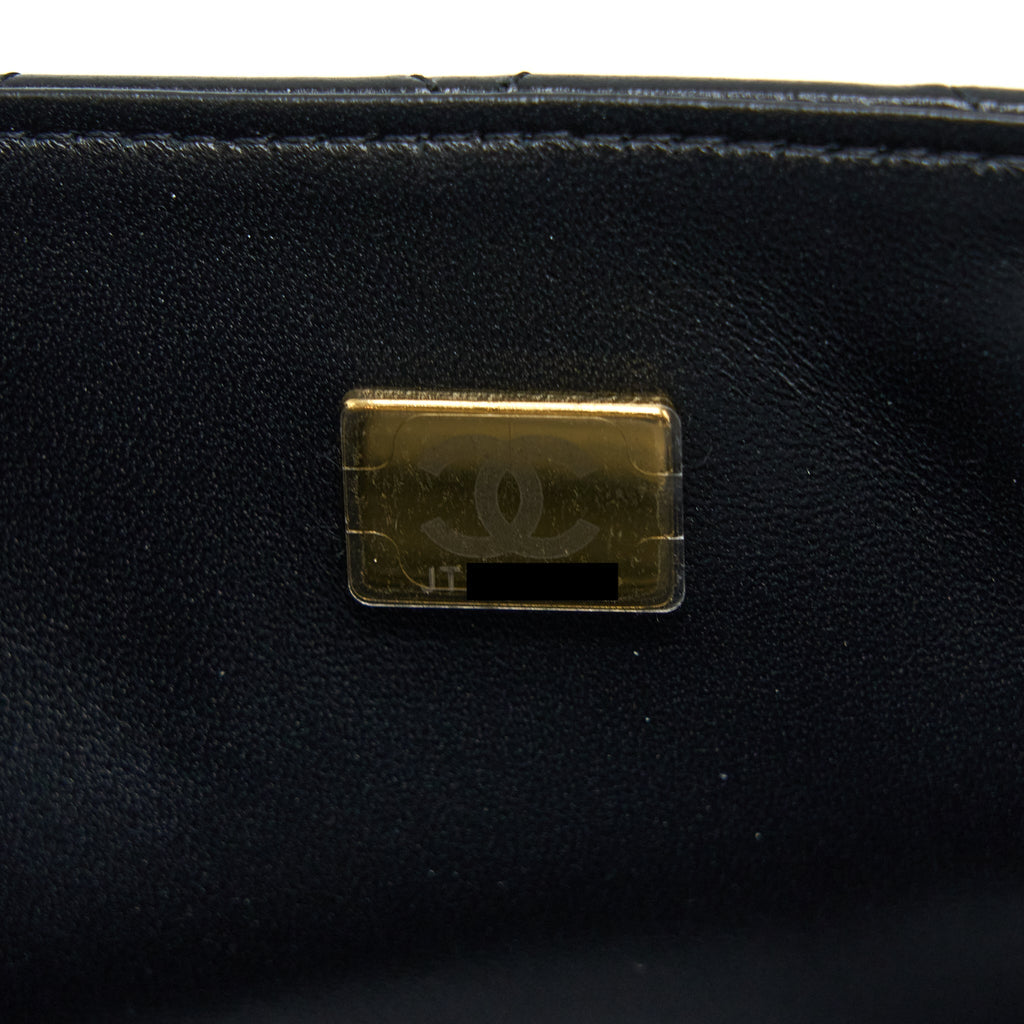 CHANEL CLASSIC MINI SQUARE FLAP BAG LAMBSKIN BLACK LGHW (MICROCHIP)