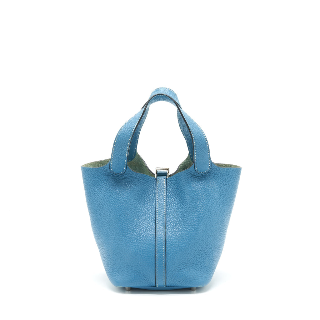 HERMES PICOTIN 18 LOCK BAG CLEMENCE BLUE JEANS SHW