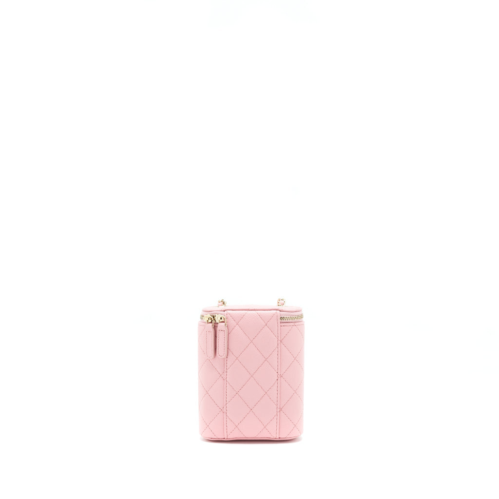 CHANEL 22C VERTICAL VANITY ON CHAIN CAVIAR SAKURA PINK LGHW
