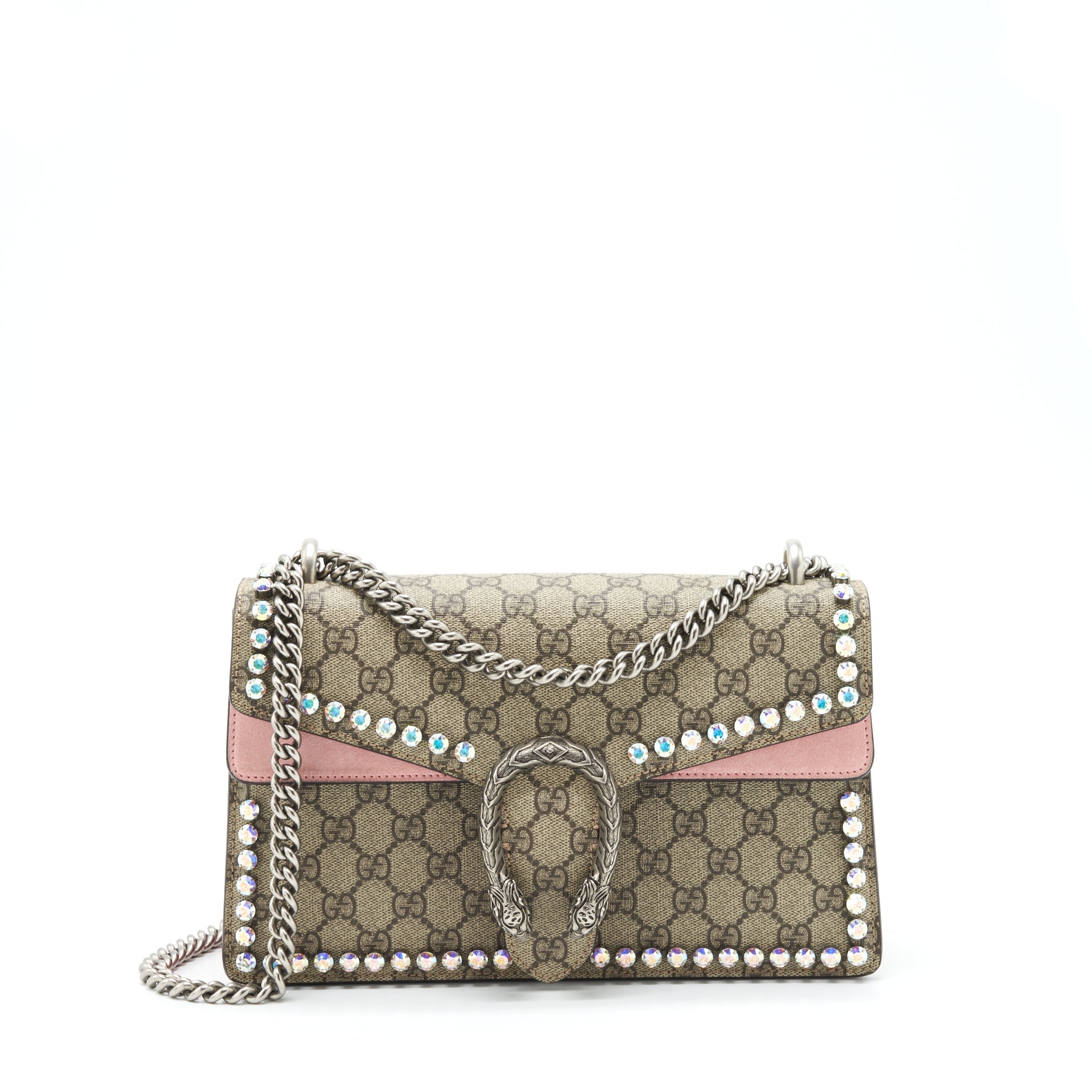 GUCCI DIONYSUS GG SMALL CRYSTAL SHOULDER BAG SHW