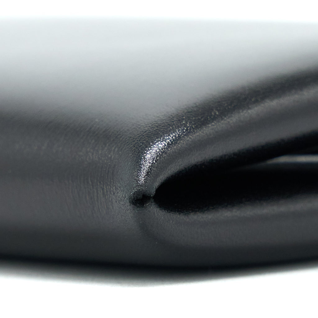 HERMES CALVI CARD HOLDER BOX CALFSKIN BLACK SHW