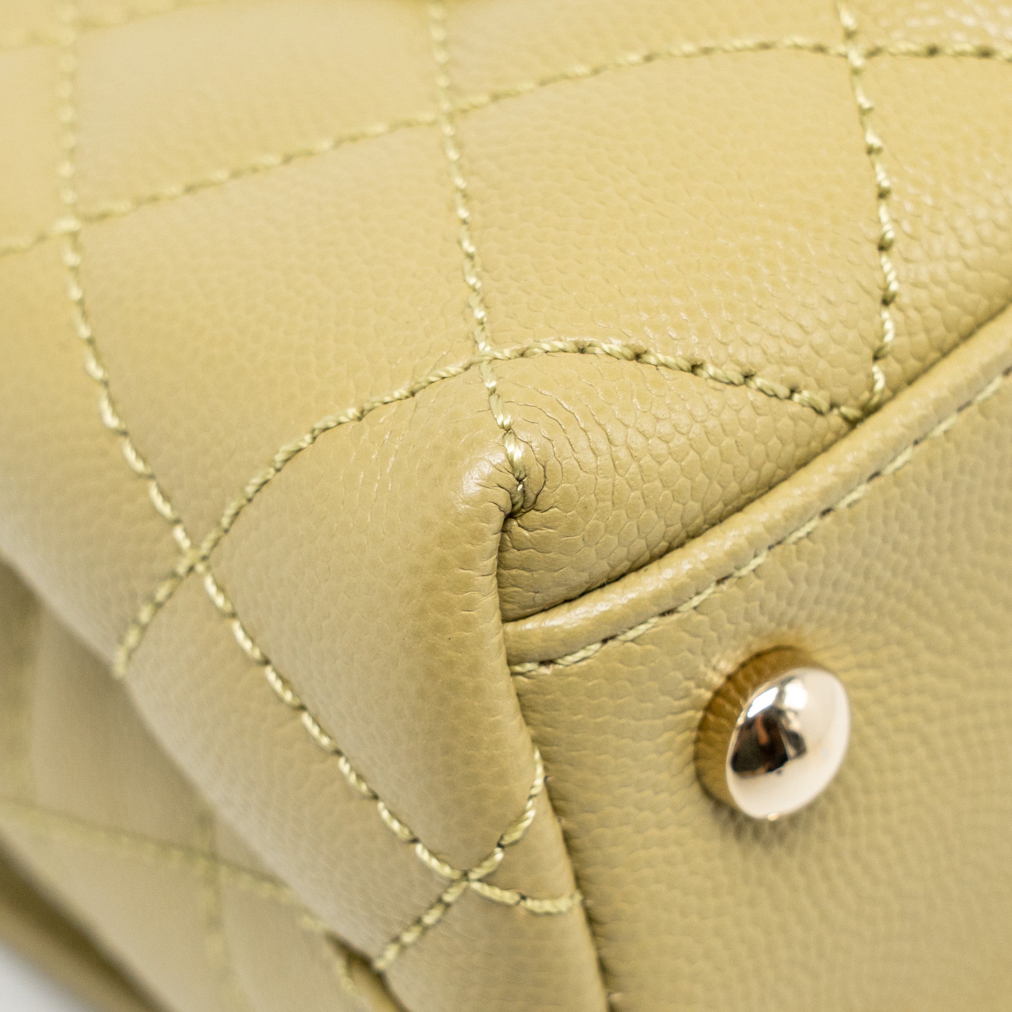 CHANEL MINI COCO HANDLE CAVIAR LIGHT GREEN LGHW (MICROCHIP)