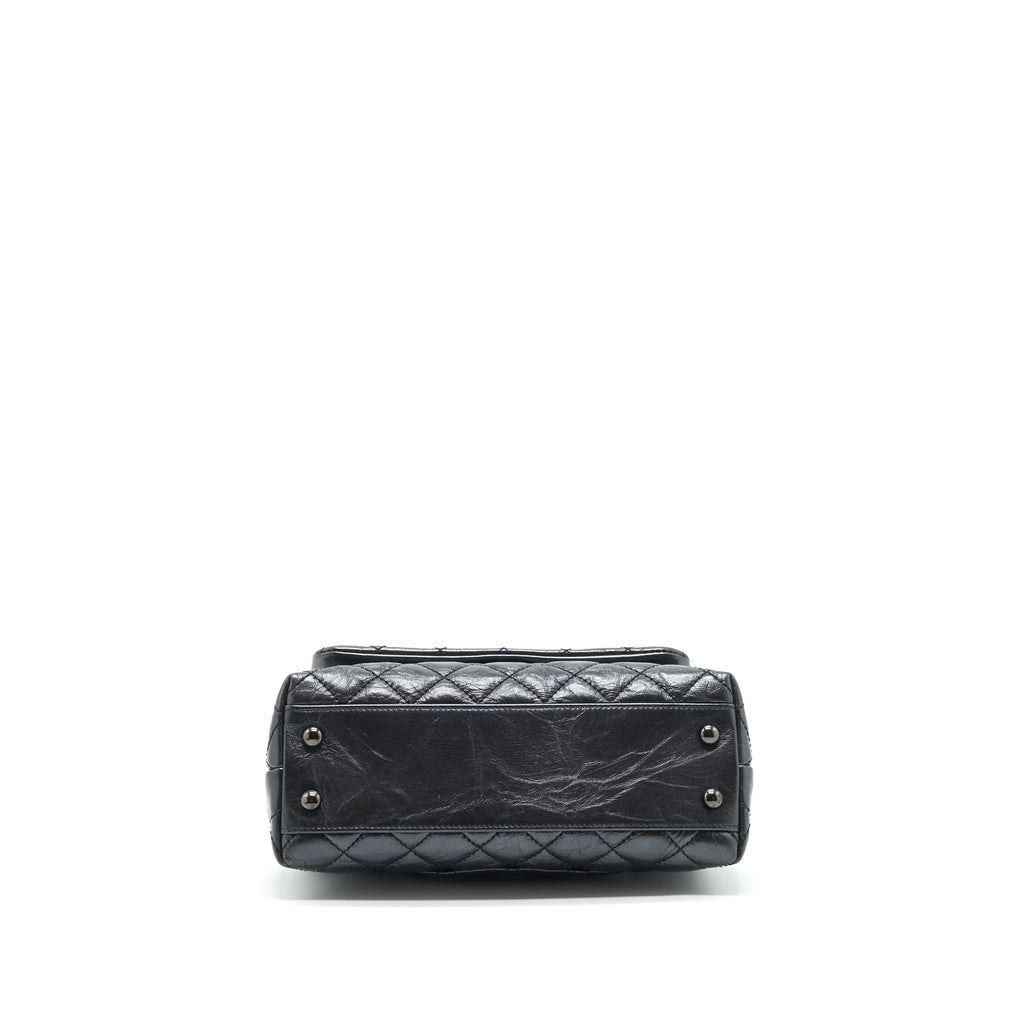 CHANEL SMALL COCO HANDLE AGED CALFSKIN SO BLACK WITH BLACK HARDWARE