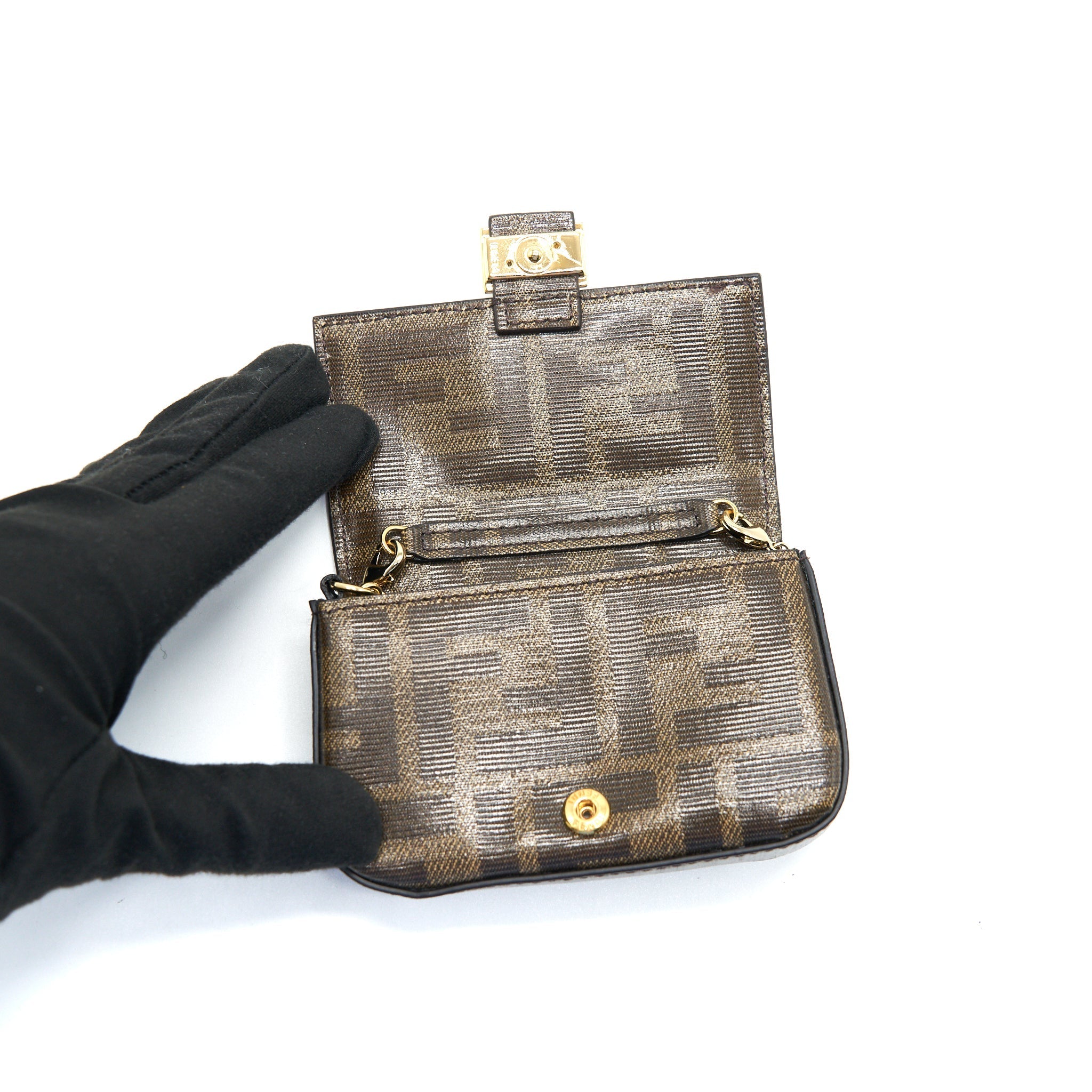 FENDI MINI CROSSBODY POUCHE WITH CHAIN