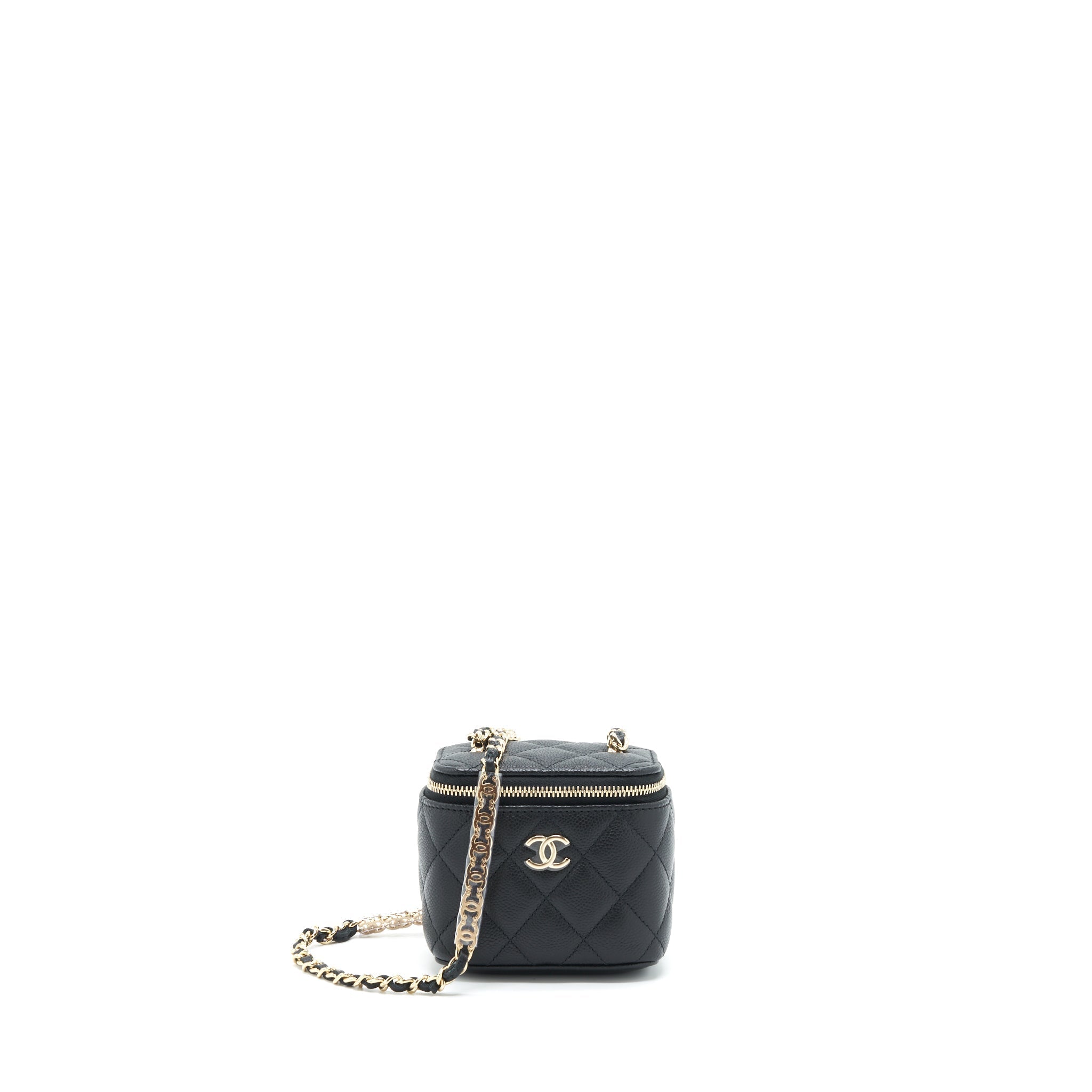 CHANEL MINI VANITY WITH CHAIN CAVIAR BLACK LGHW