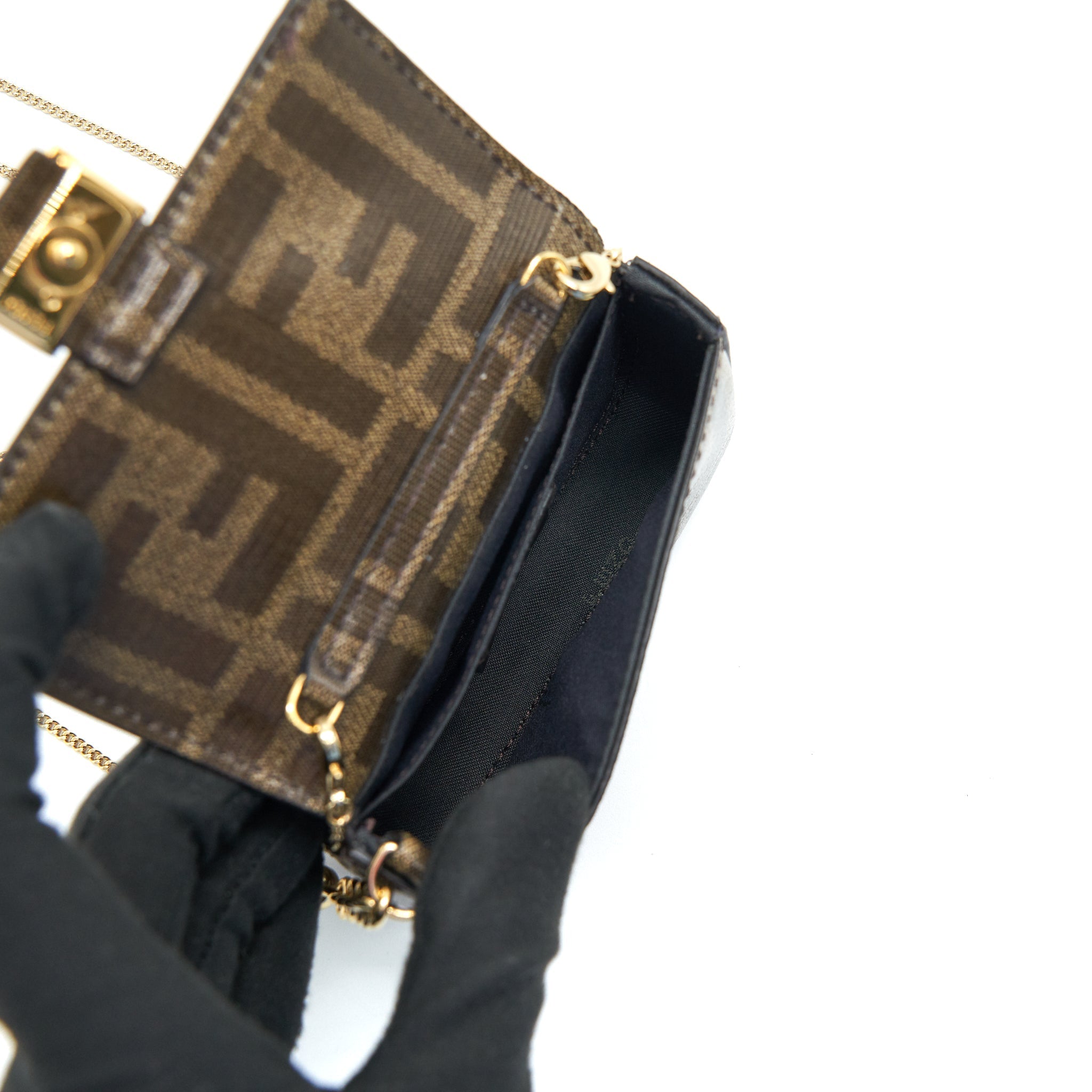 FENDI MINI CROSSBODY POUCHE WITH CHAIN
