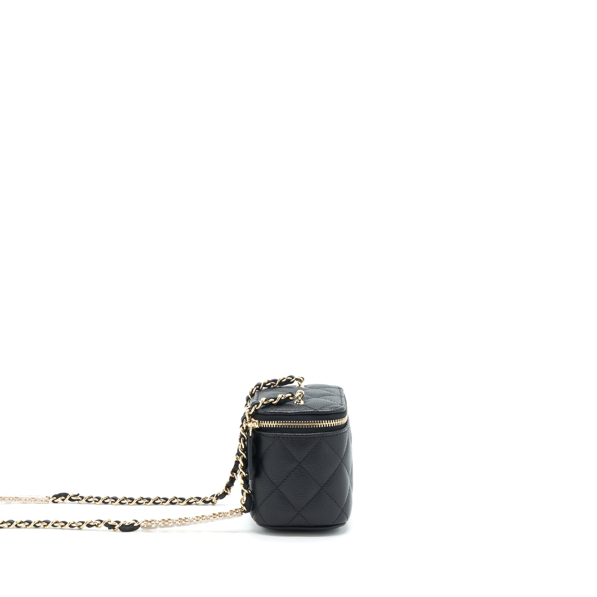 CHANEL MINI VANITY WITH CHAIN CAVIAR BLACK LGHW