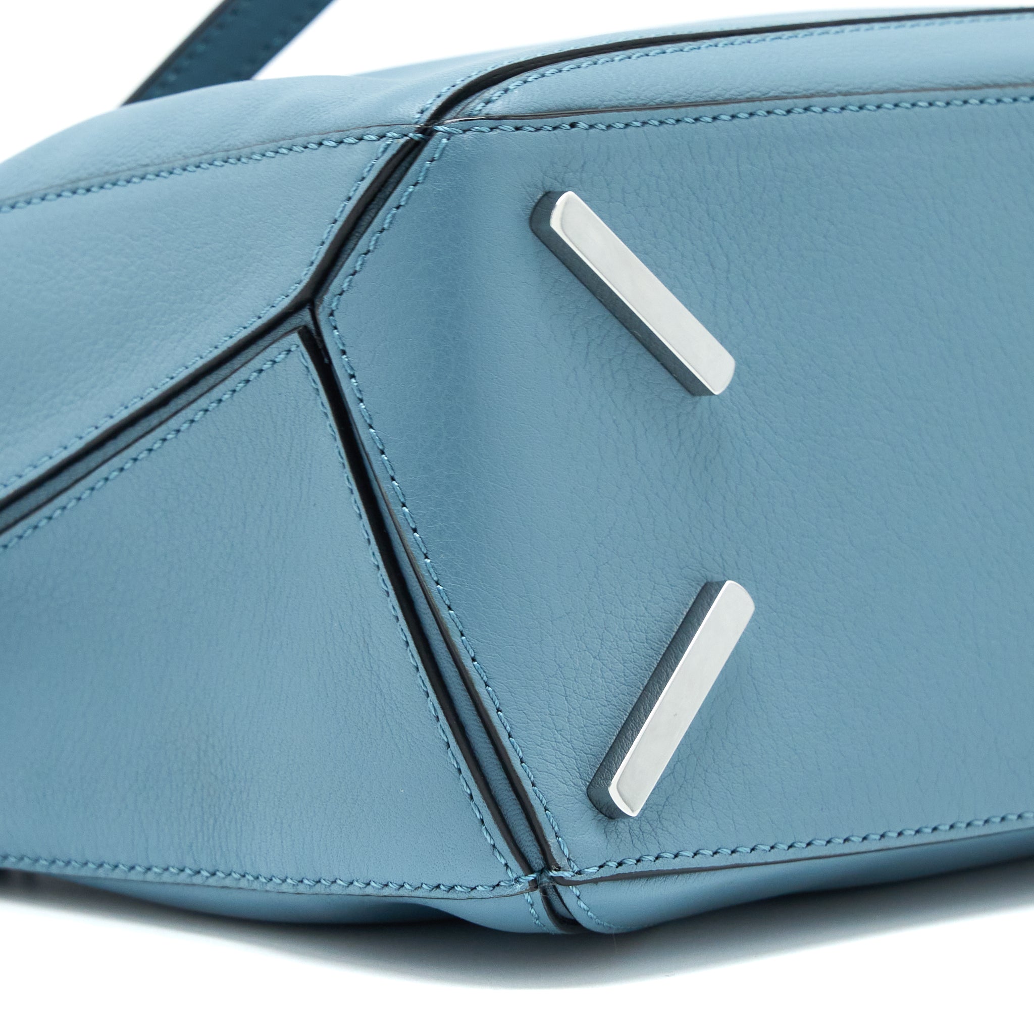 LOEWE SMALL PUZZLE BAG CALFSKIN BLUE SHW