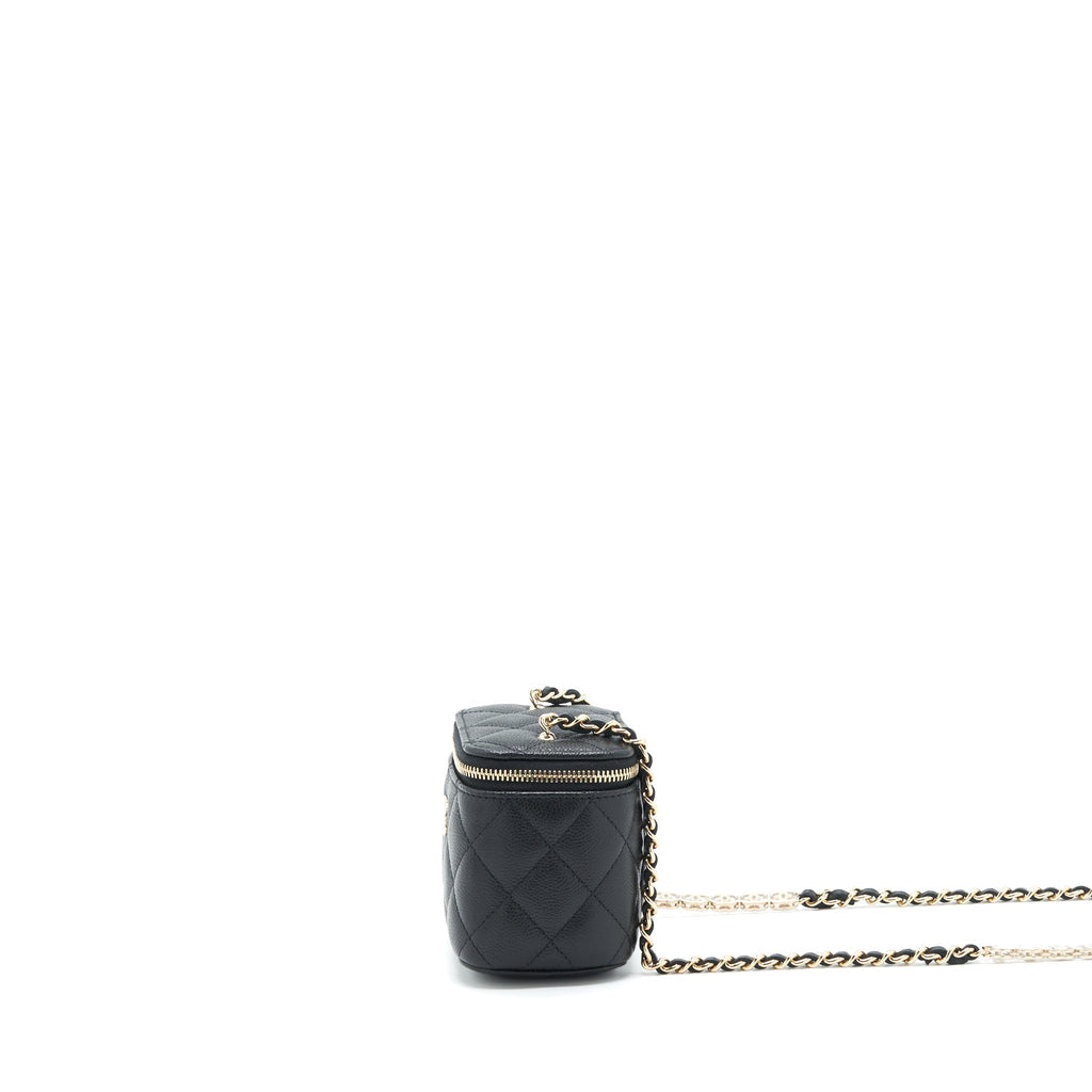 CHANEL MINI VANITY WITH CHAIN CAVIAR BLACK LGHW