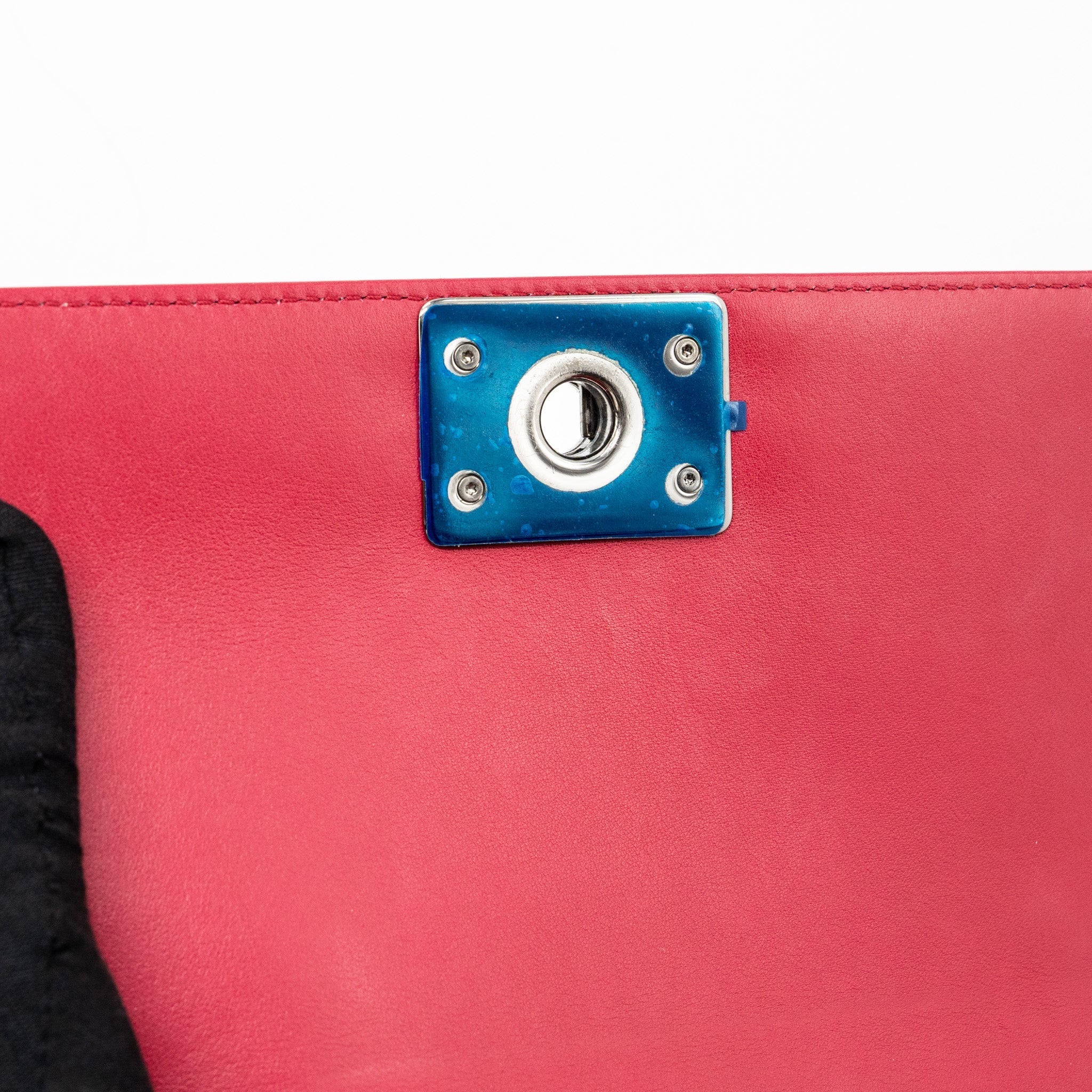 CHANEL SMALL BOY BAG CALFSKIN RED SHW