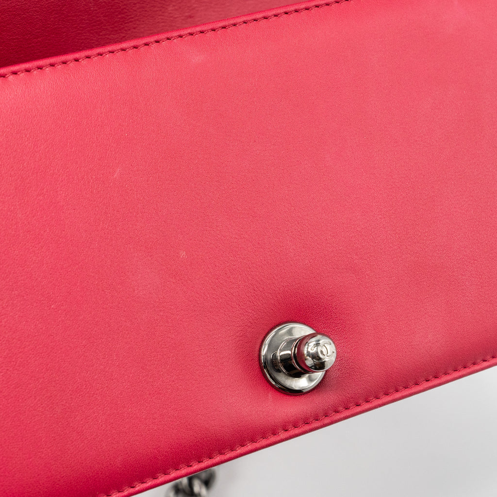CHANEL SMALL BOY BAG CALFSKIN RED SHW