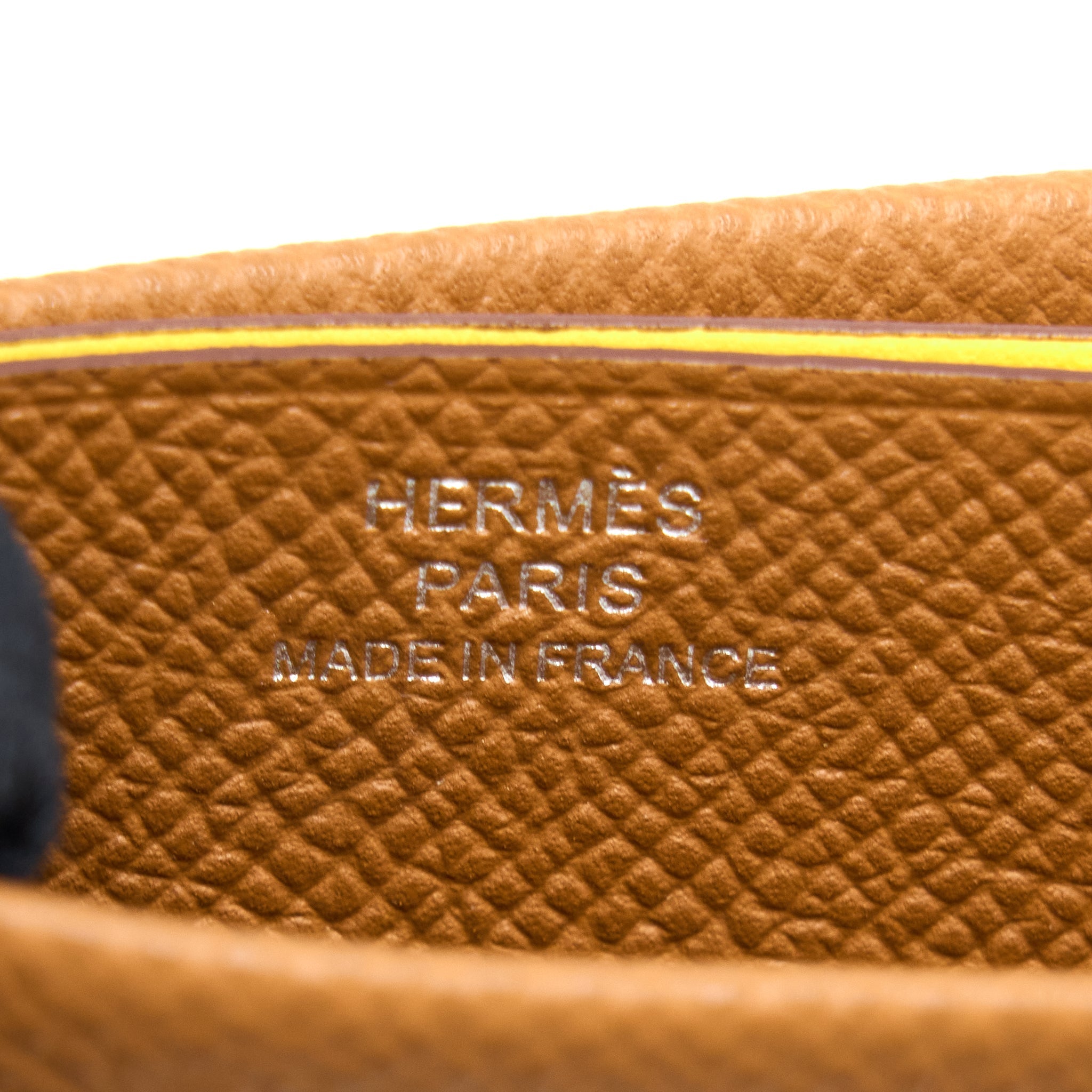 HERMES H SELLIER CARD HOLDER EPSOM GOLD/JAUNE CITRON