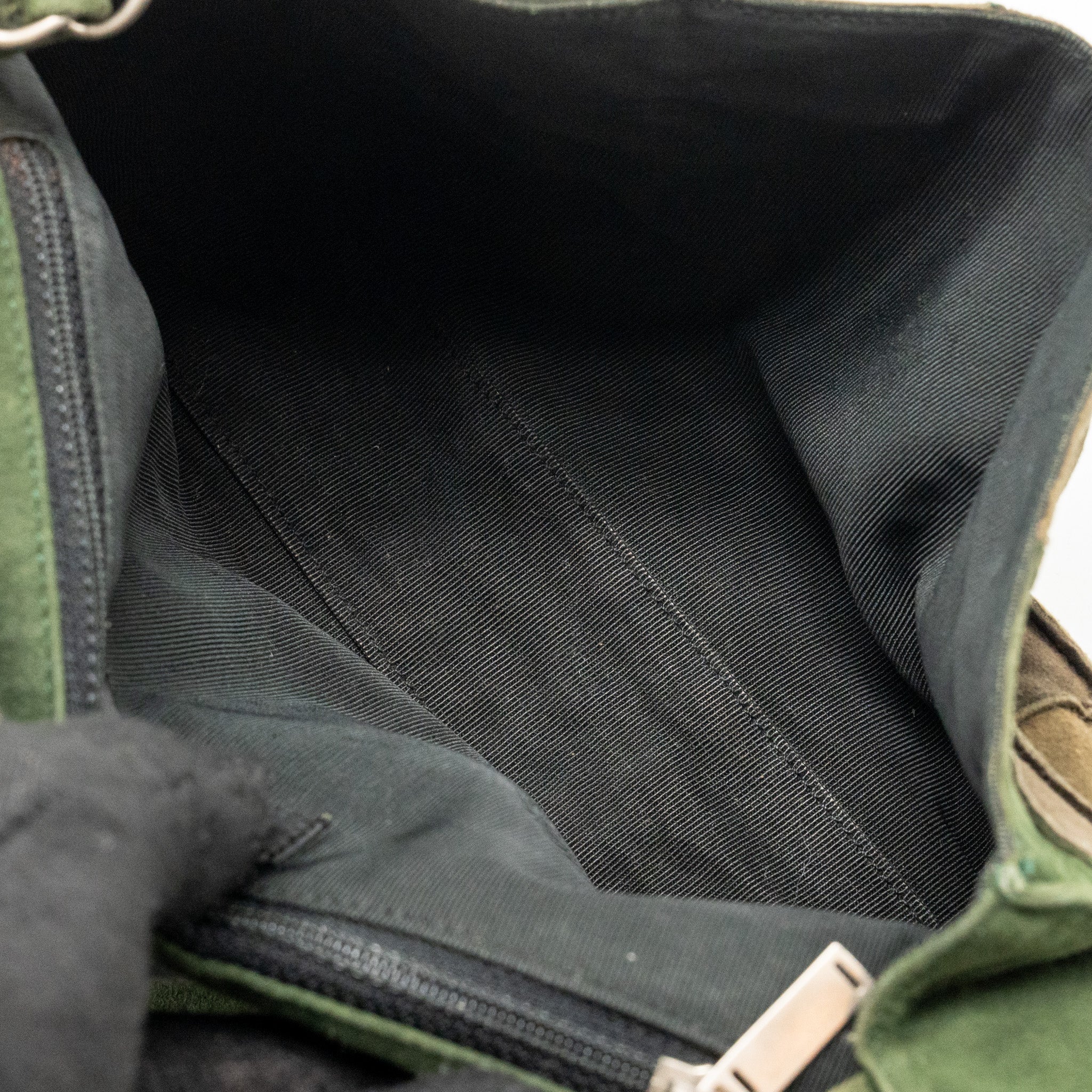 CHANEL 2.55 PATCHWORK SINGLE FLAP BAG SUEDE DARK GREEN SHW