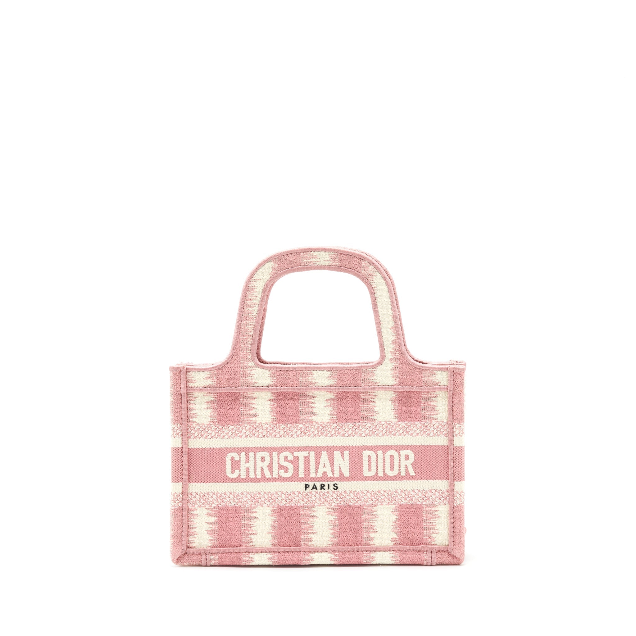 DIOR BOOK TOTE MINI BAG PINK/WHITE