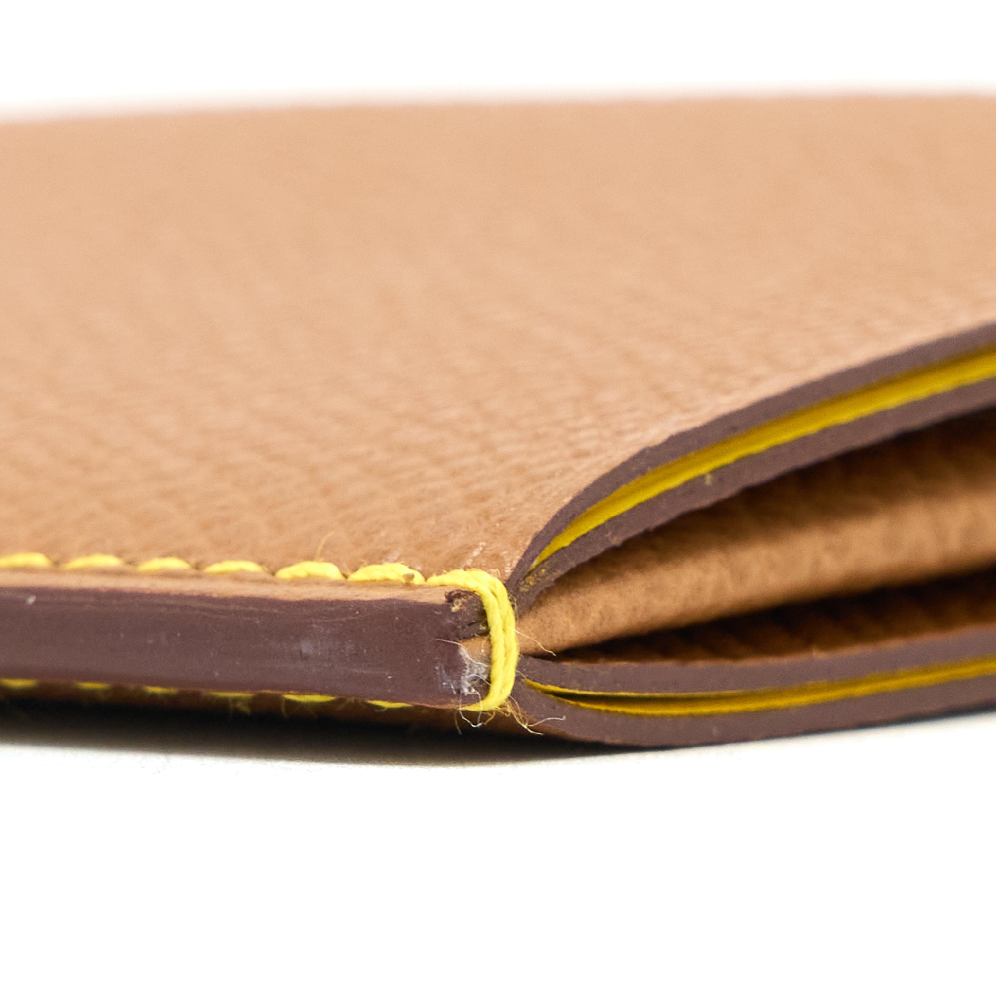 HERMES H SELLIER CARD HOLDER EPSOM GOLD/JAUNE CITRON