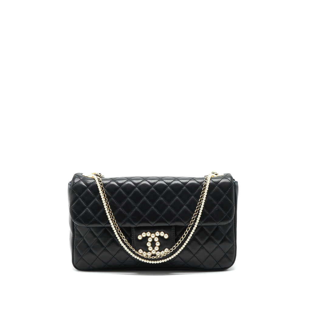 CHANEL WESTMINSTER SHOULDER BAG LAMBSKIN BLACK LGHW