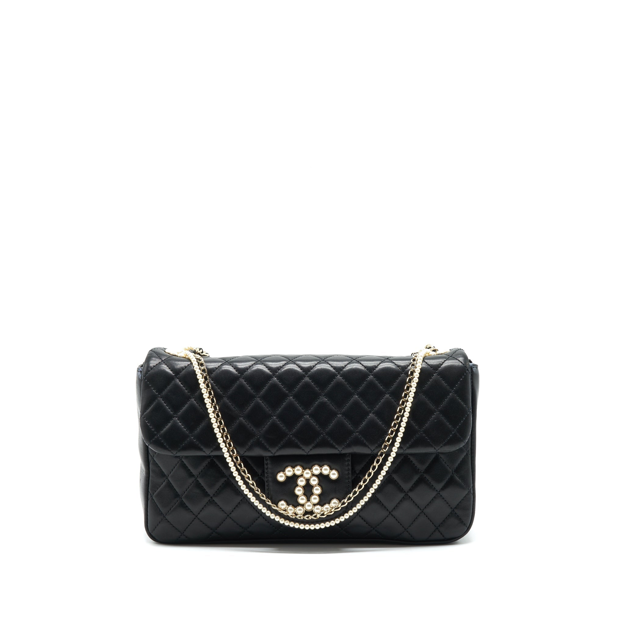 CHANEL WESTMINSTER SHOULDER BAG LAMBSKIN BLACK LGHW