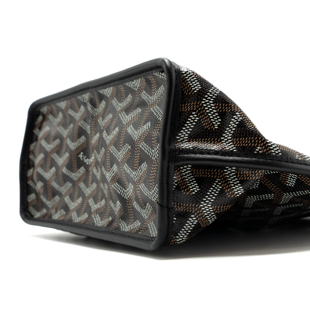 GOYARD MINI ANJOU TOTE BAG CANVAS / CALFSKIN BLACK SHW