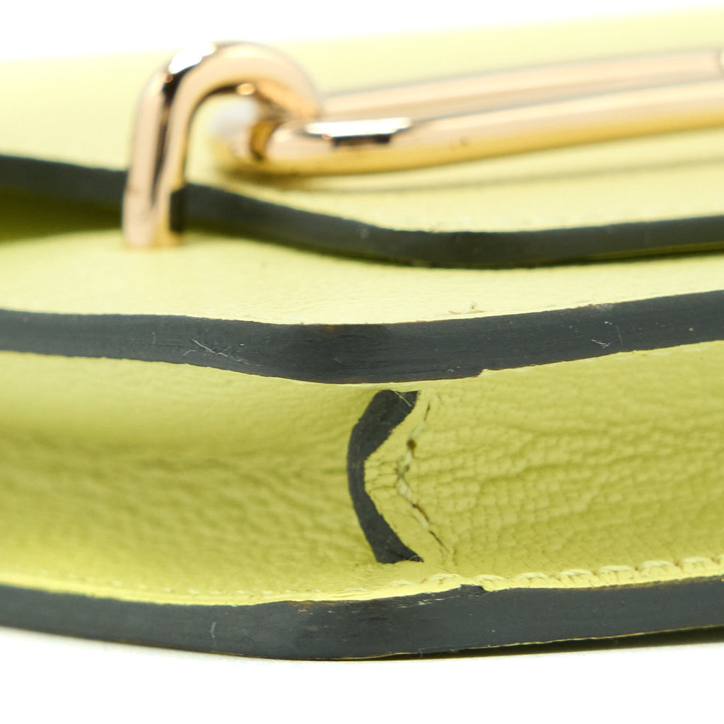 HERMES ROULIS SLIM MYSORE GOATSKIN R9 JAUNE BOURGEON LGHW