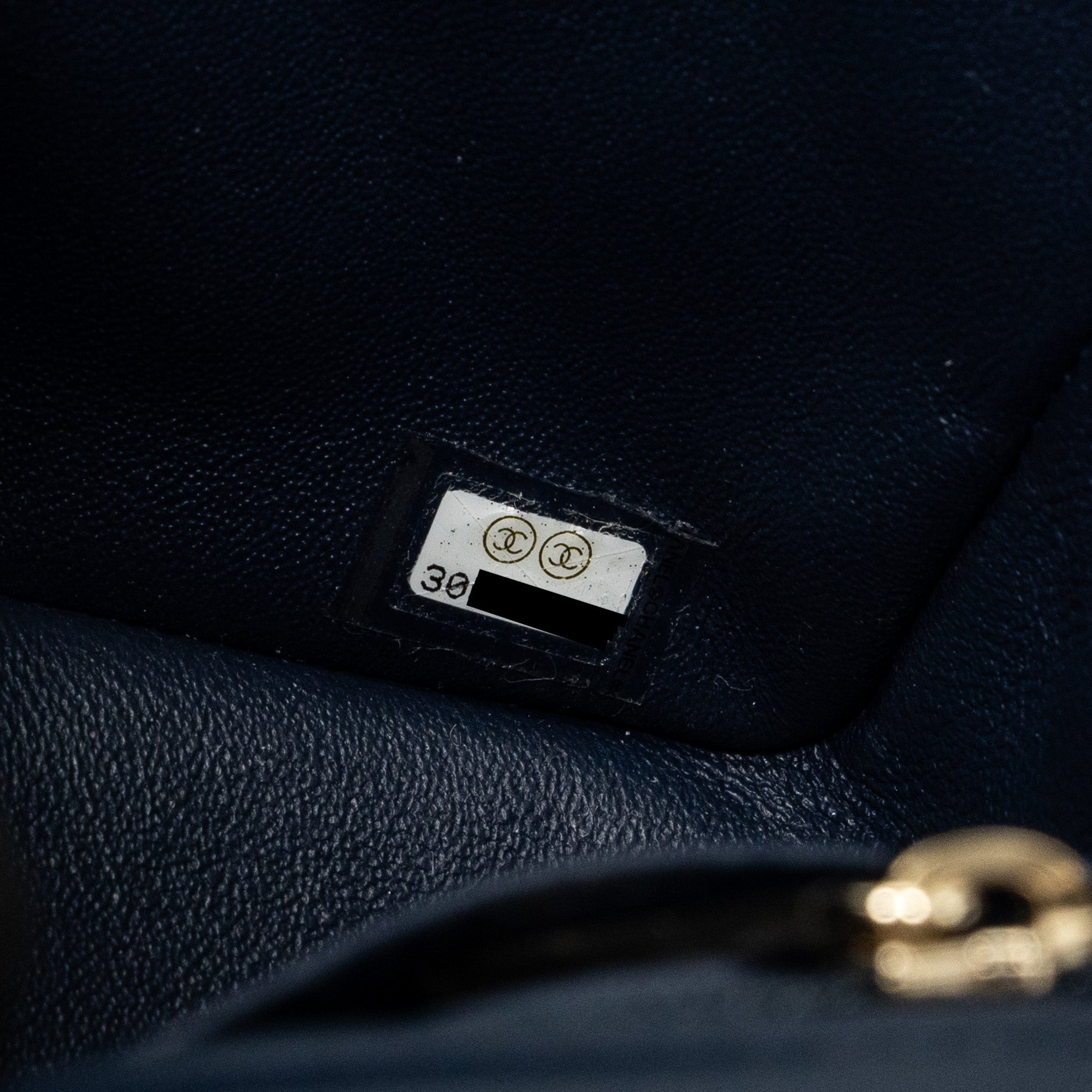 CHANEL CLASSIC MINI SQUARE FLAP BAG LAMBSKIN DARK BLUE LGHW