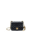 CHANEL 22S PEARL CRUSH MINI SQUARE FLAP BAG LAMBSKIN BLACK GHW (MICROCHIP)