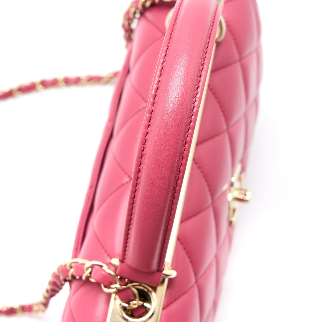CHANEL TOP HANDLE TRENDY CC FLAP BAG LAMBSKIN PINK LGHW