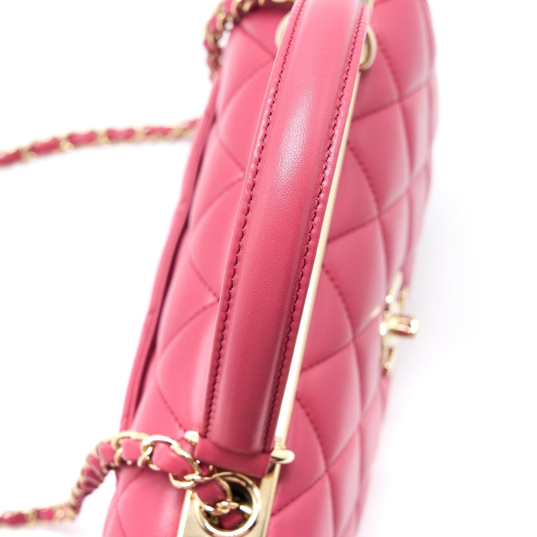 CHANEL TOP HANDLE TRENDY CC FLAP BAG LAMBSKIN PINK LGHW
