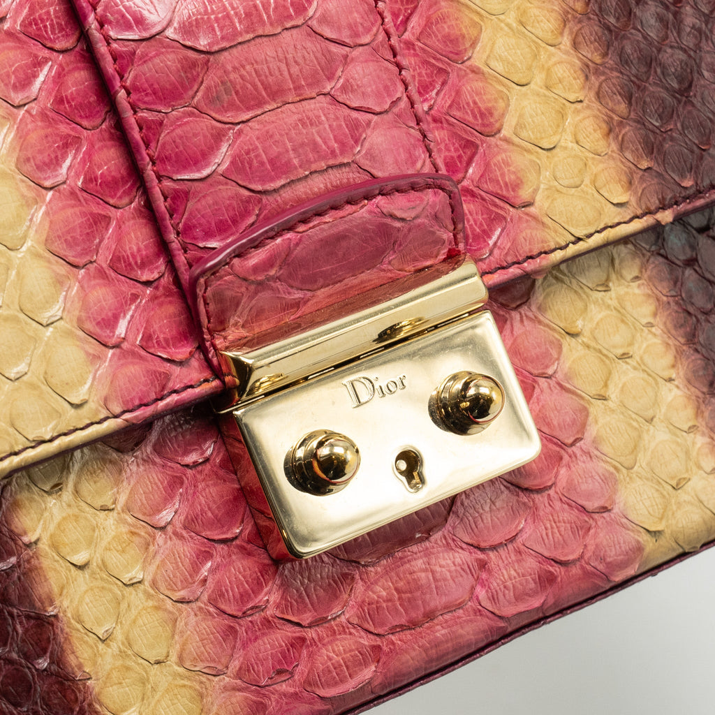 DIOR MISS DIOR MEDIUM FLAP BAG PYTHON MULTICOLOUR GHW