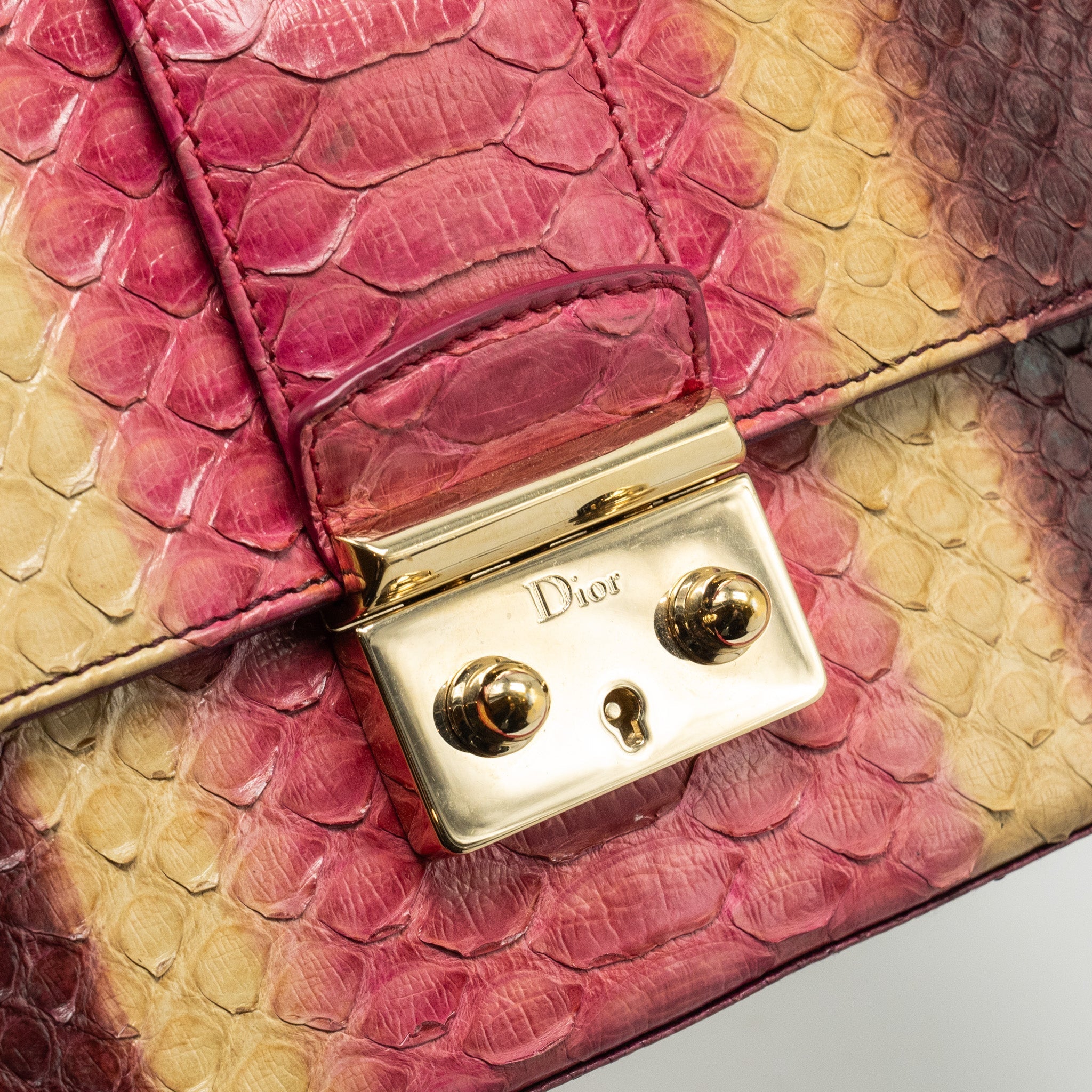 DIOR MISS DIOR MEDIUM FLAP BAG PYTHON MULTICOLOUR GHW