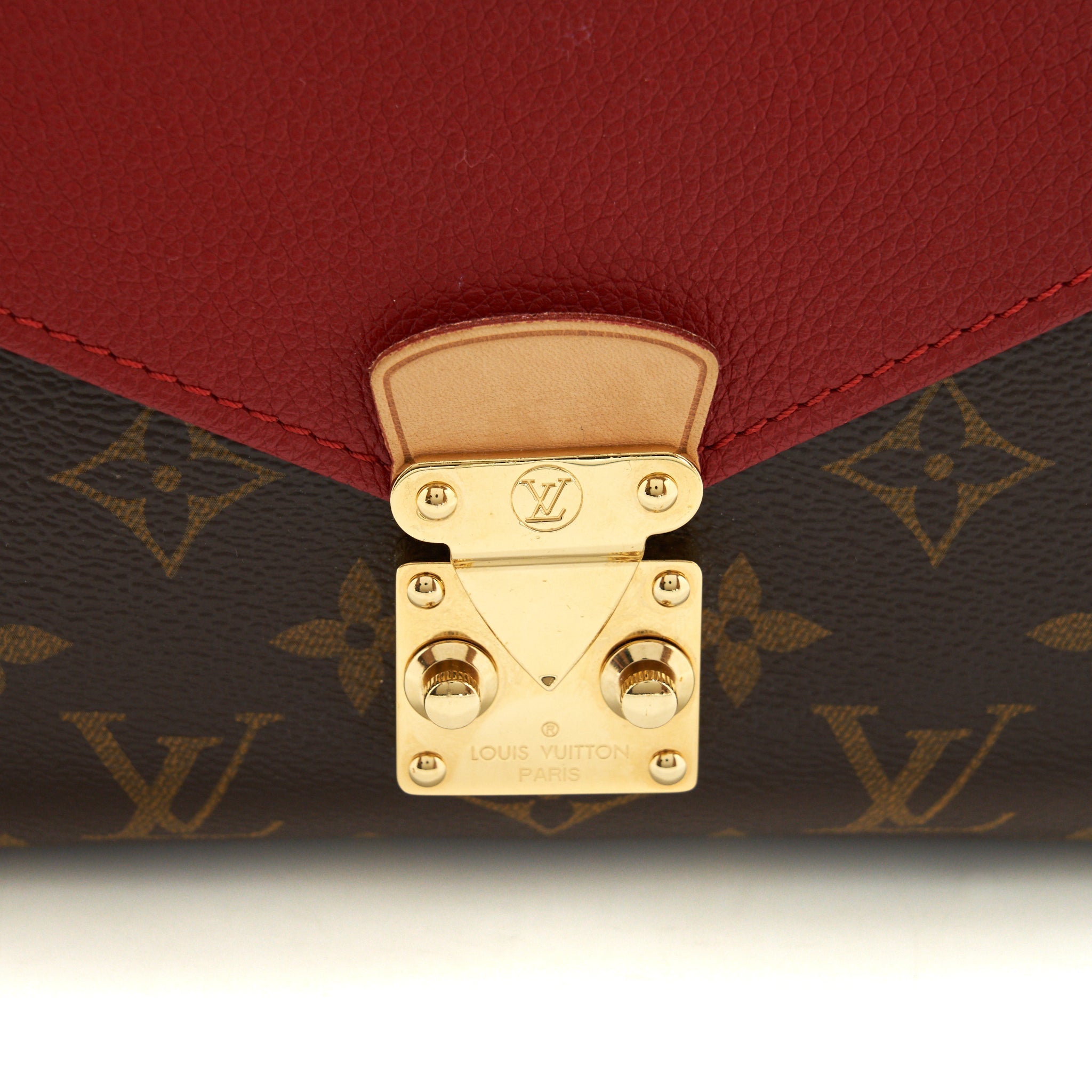 LOUIS VUITTON PALLAS CHAIN HANDBAG MONOGRAM CANVAS RED