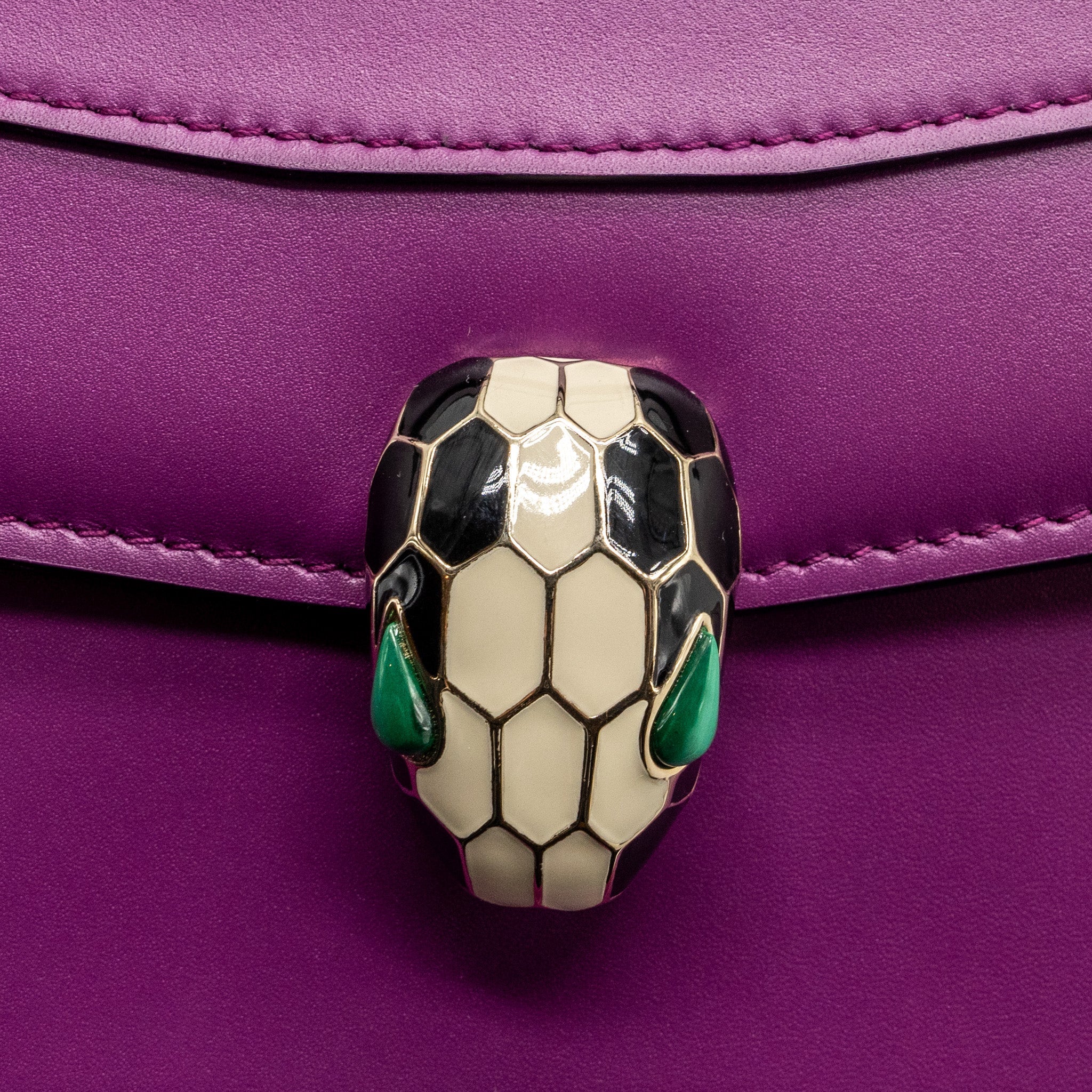 BVLGARI SERPENTI FOREVER  SHOULDER BAG CALFSKIN PURPLE LGHW