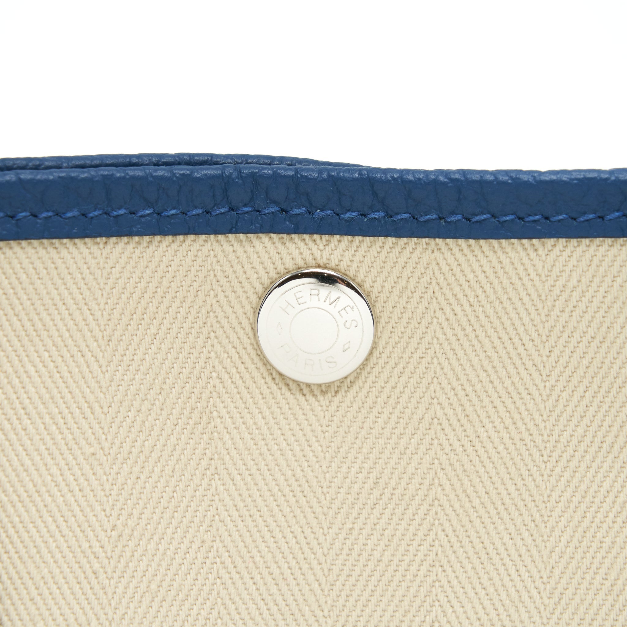 HERMES GARDEN PARTY 30 CANVAS BLUE/BEIGE SHW