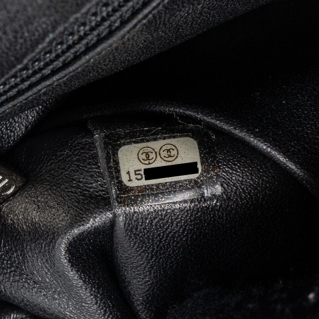 CHANEL TIMELESS KISS LOCK CLUTCH EVENING BAG LAMBSKIN BLACK SHW
