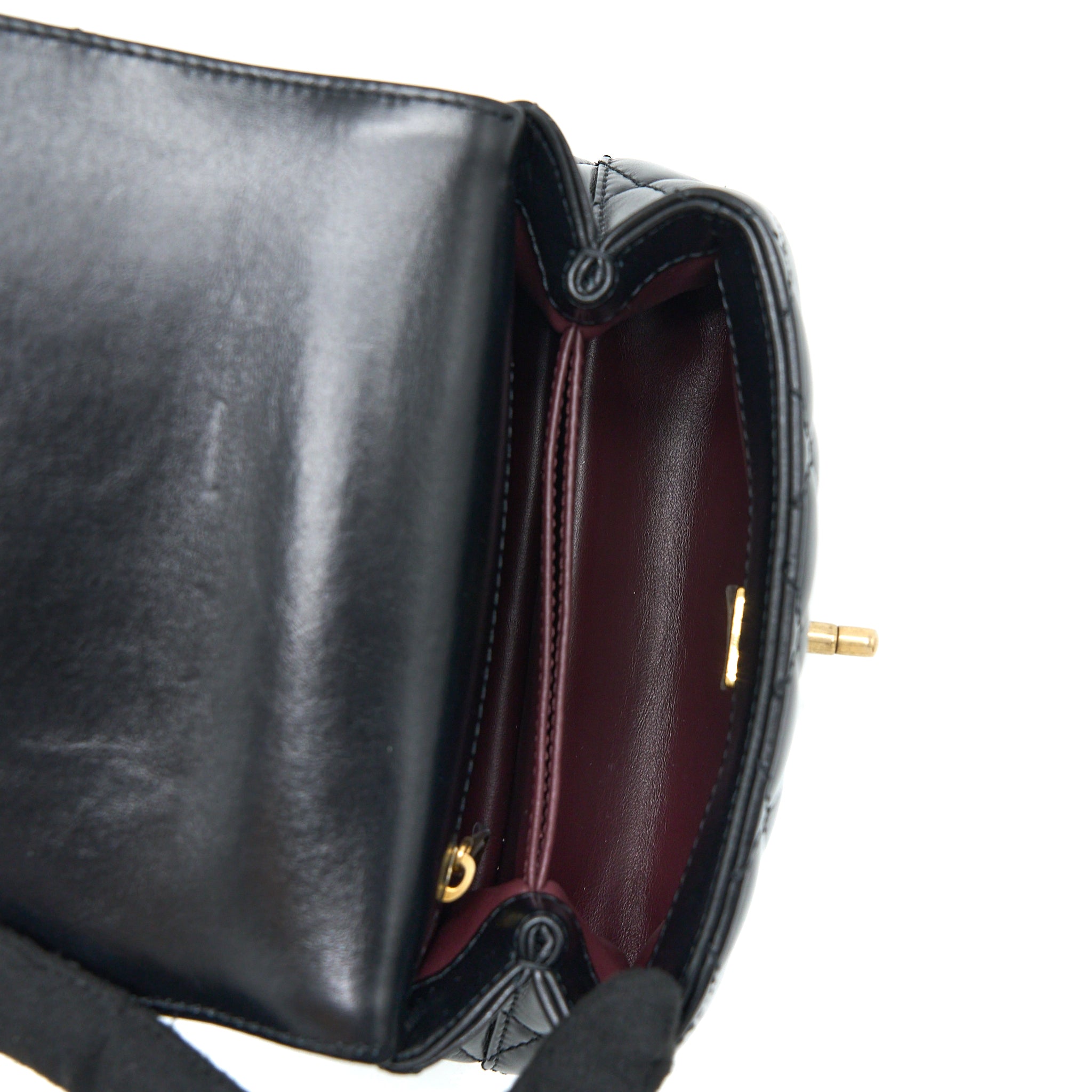 CHANEL 22A MINI COCO HANDLE WITH DETAILED LETTER HANDLE CALFSKIN BLACK BRUSHED GHW (MICROCHIP)